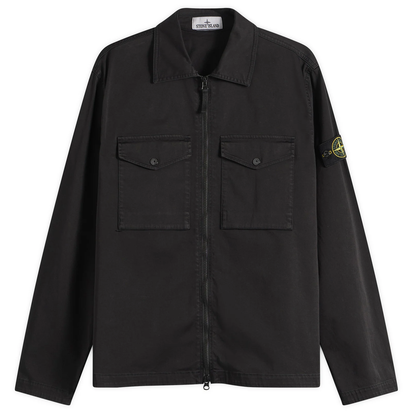 Stone Island Organic Cotton Sateen Zip Shirt Jacket