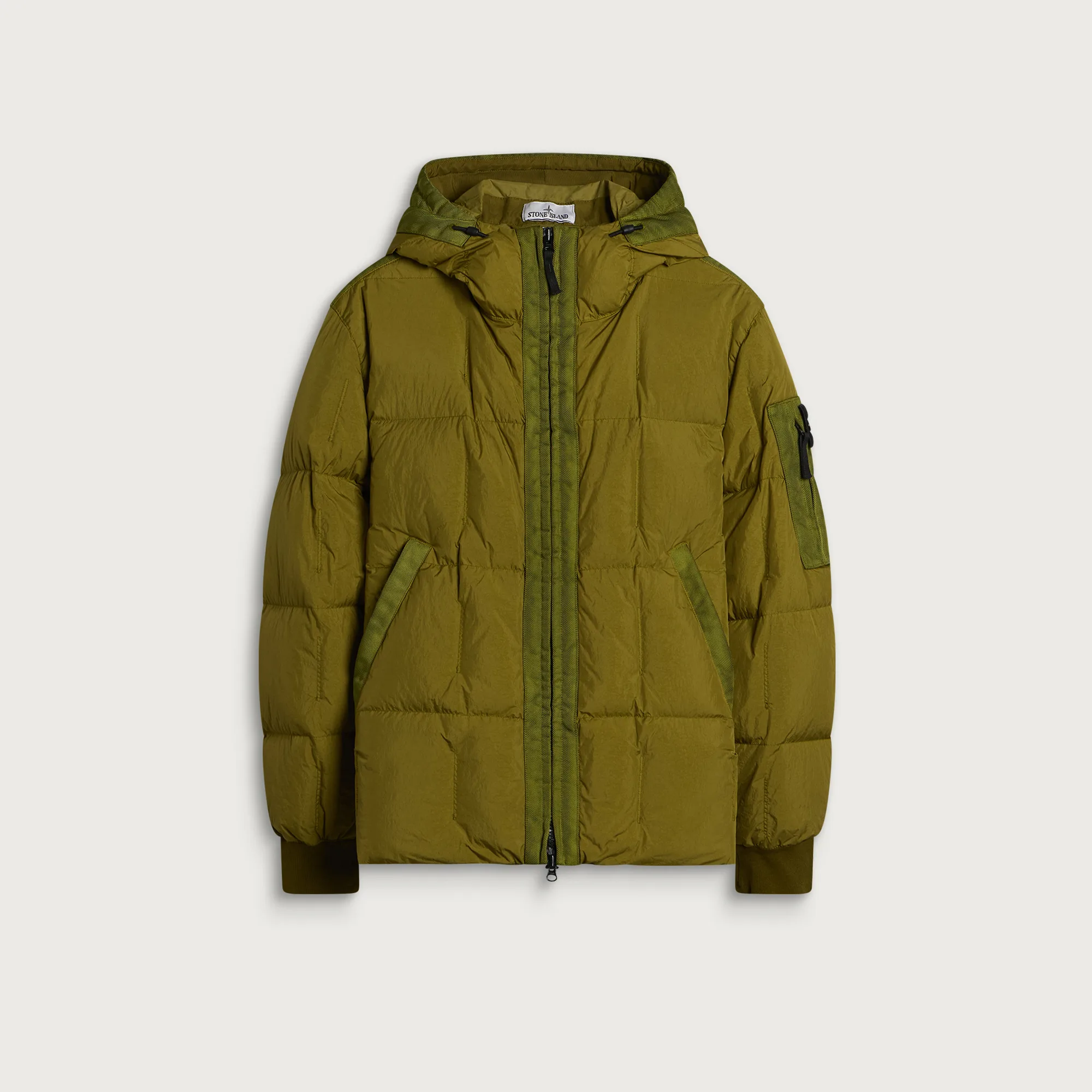Stone Island Garment Dyed Crinkle Reps NY Hooded Down Jacket