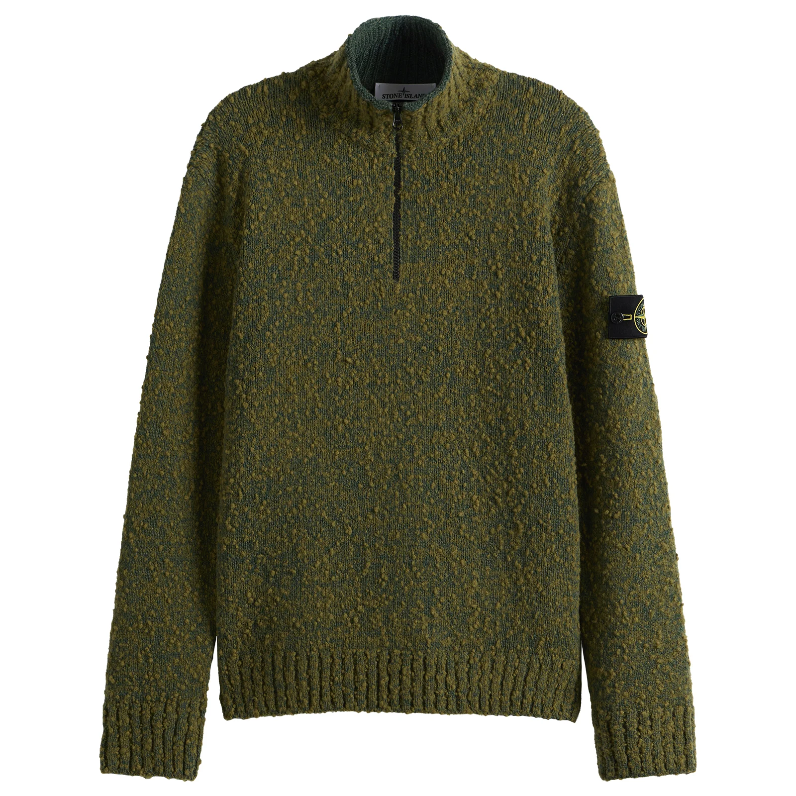 Stone Island Speckled Wool Nylon Half Zip Jumper