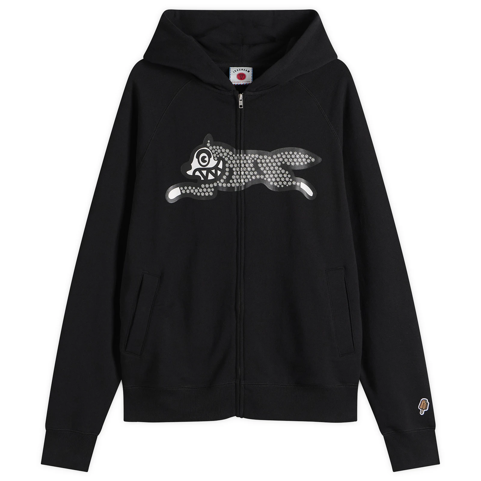ICECREAM Glitter Running Dog Zip Through Hood