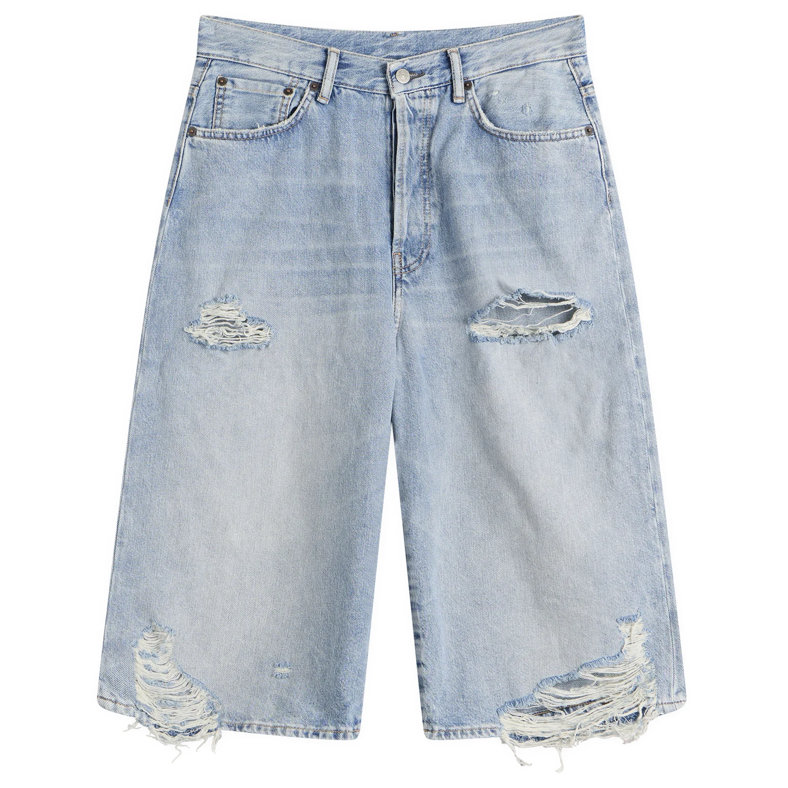 Acne Studios Judda Ripped Denim Shorts