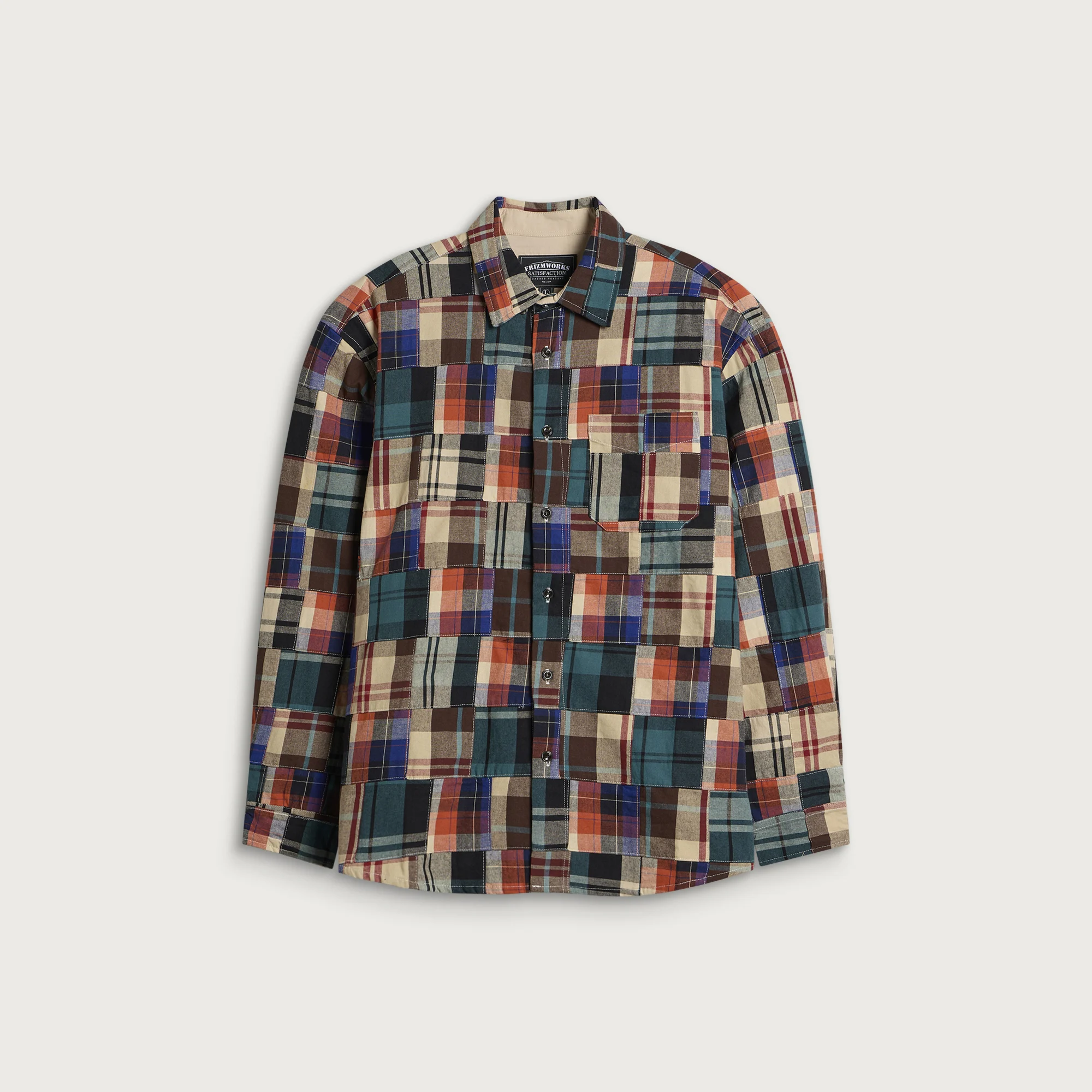 FrizmWORKS Madras Patchwork Relaxed Shirt