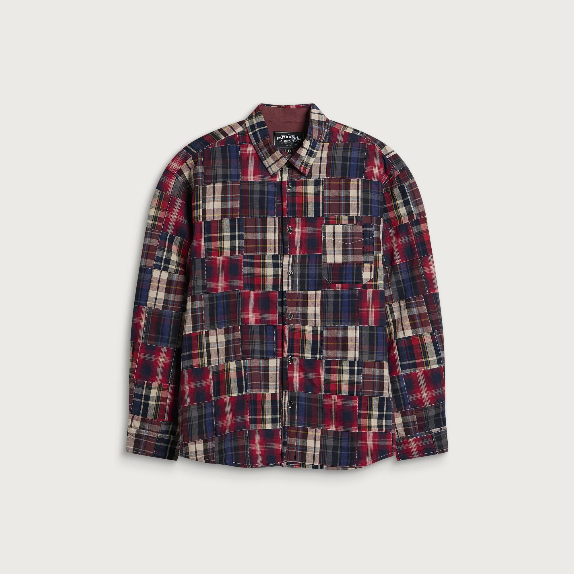 FrizmWORKS Madras Patchwork Relaxed Shirt