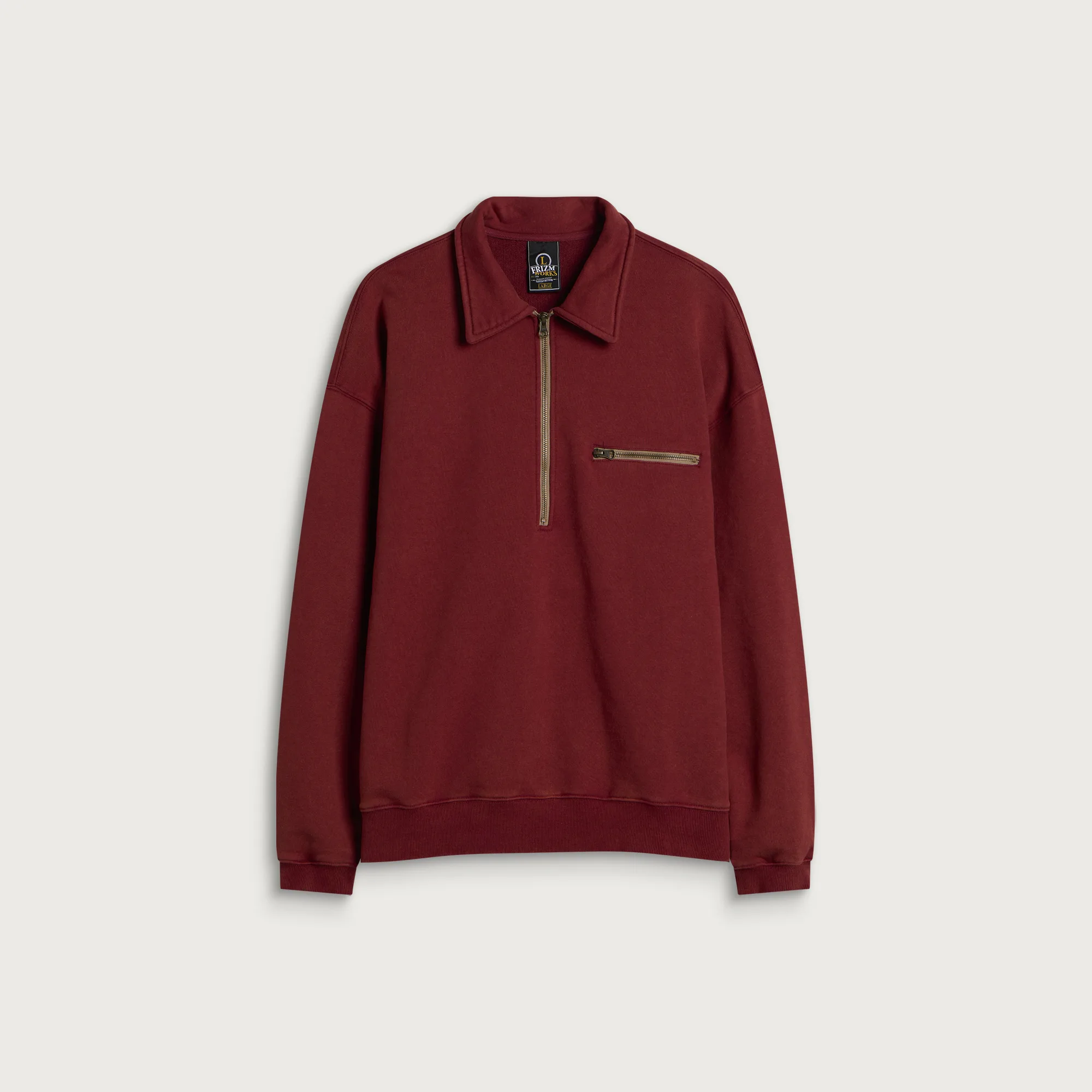 FrizmWORKS Vintage Dyeing Half Zip Sweat