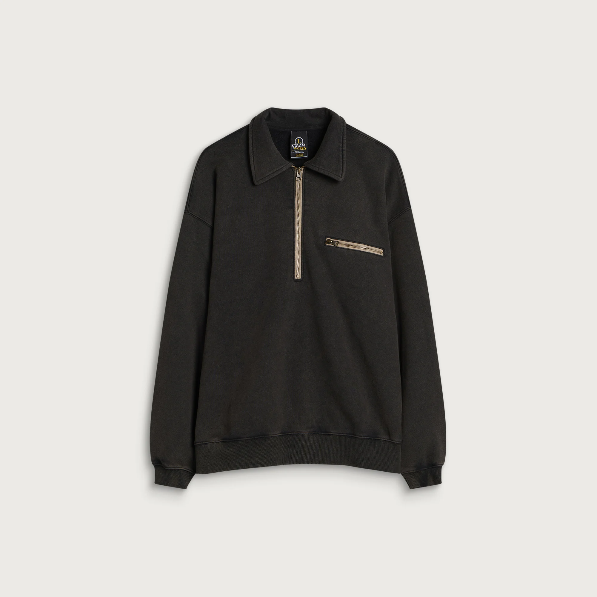 FrizmWORKS Vintage Dyeing Half Zip Sweat