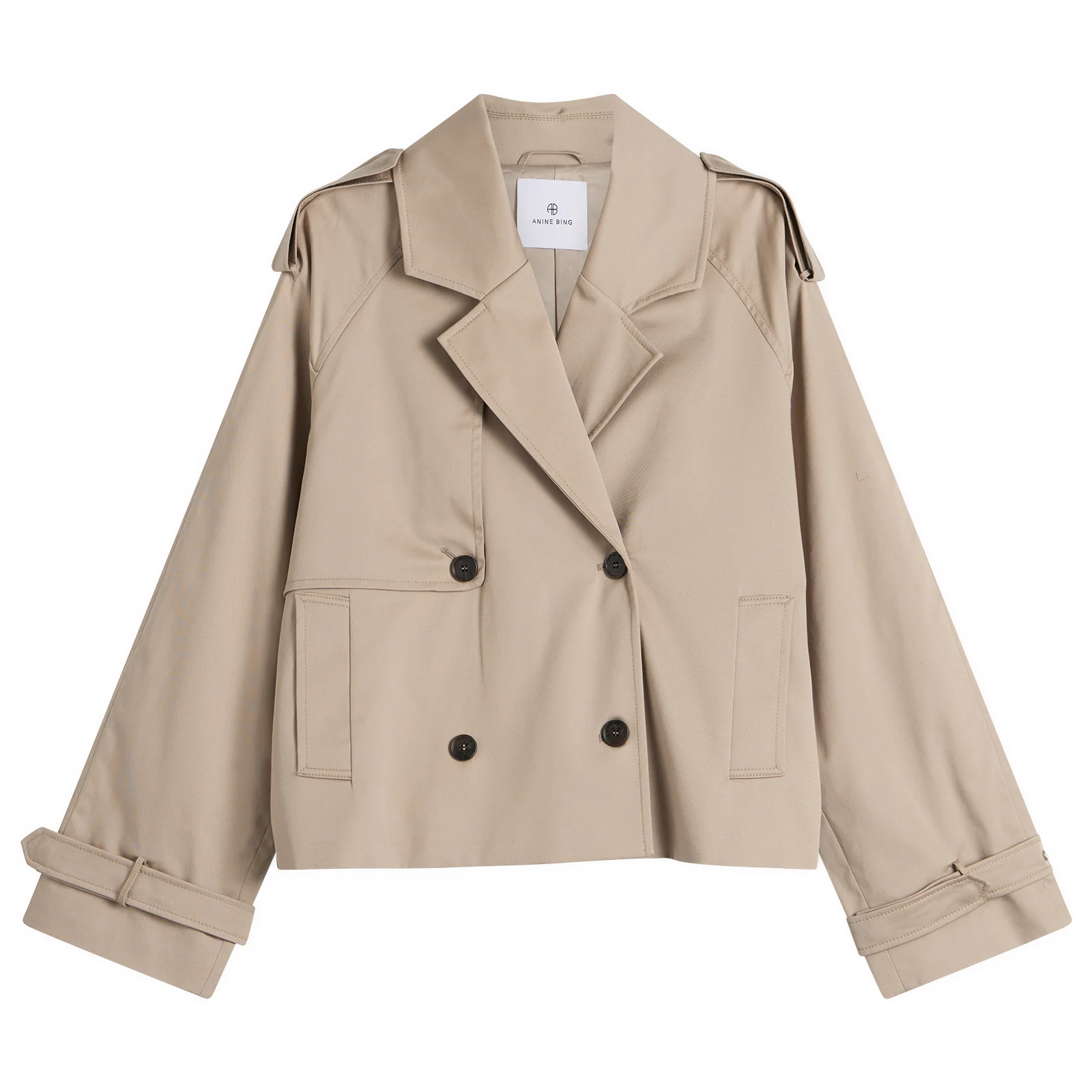 Anine Bing Rickie Cropped Trench Coat