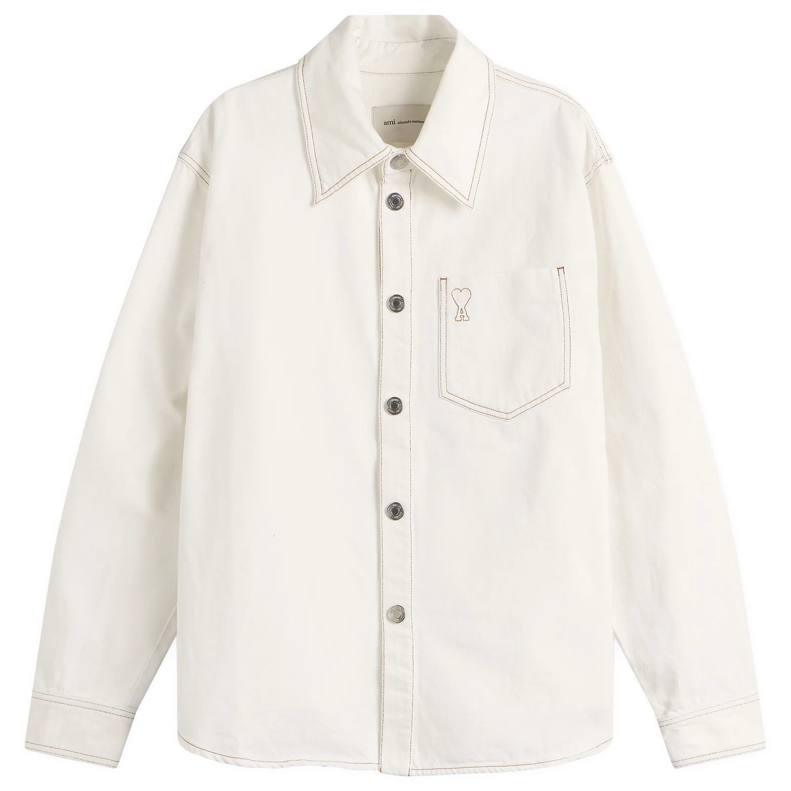 AMI Paris Ami De Coeur Light Denim Overshirt