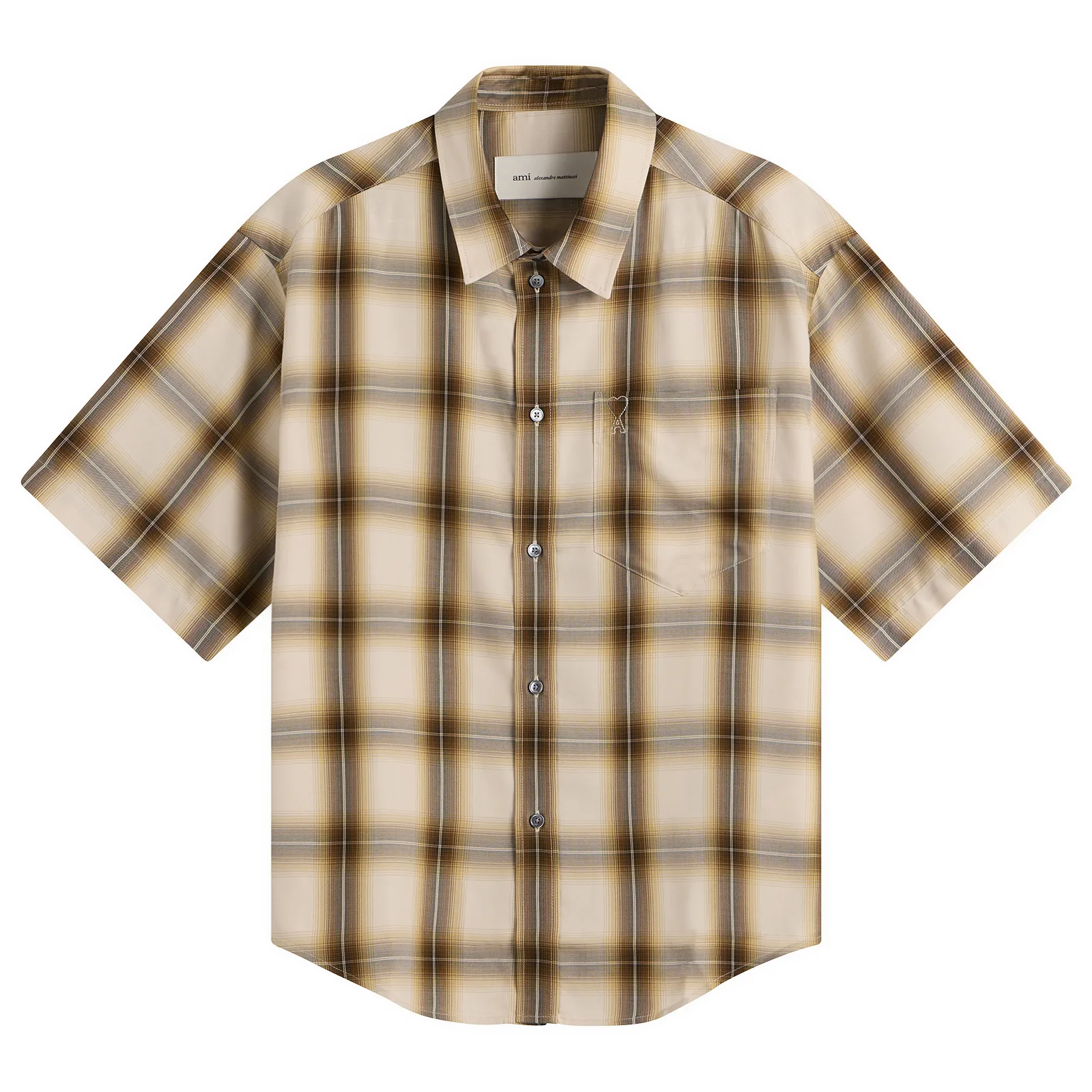 AMI Paris ADC Check Canvas Short Sleeve Shirt