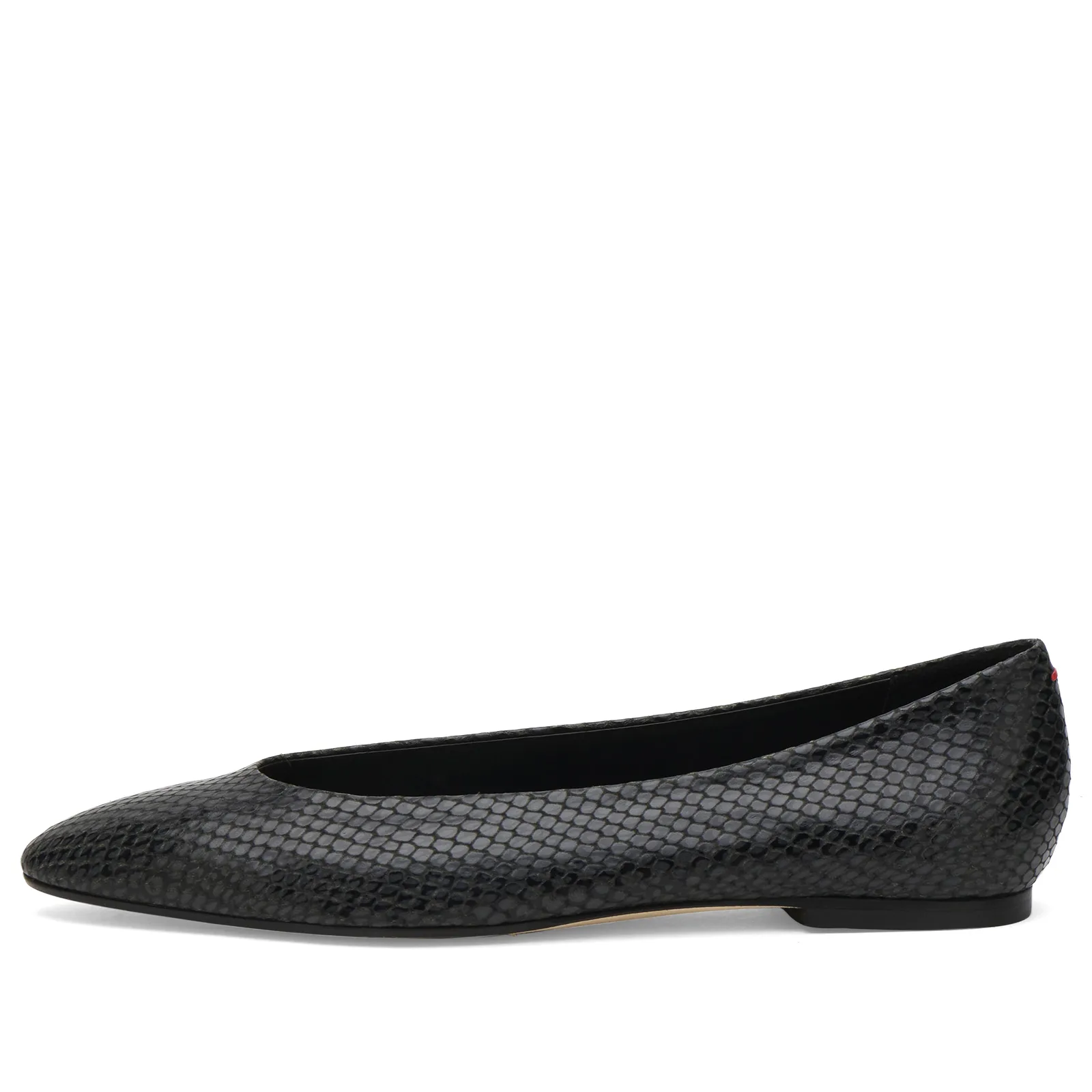 Aeyde Ellie Snake Print Almond Toe Flats