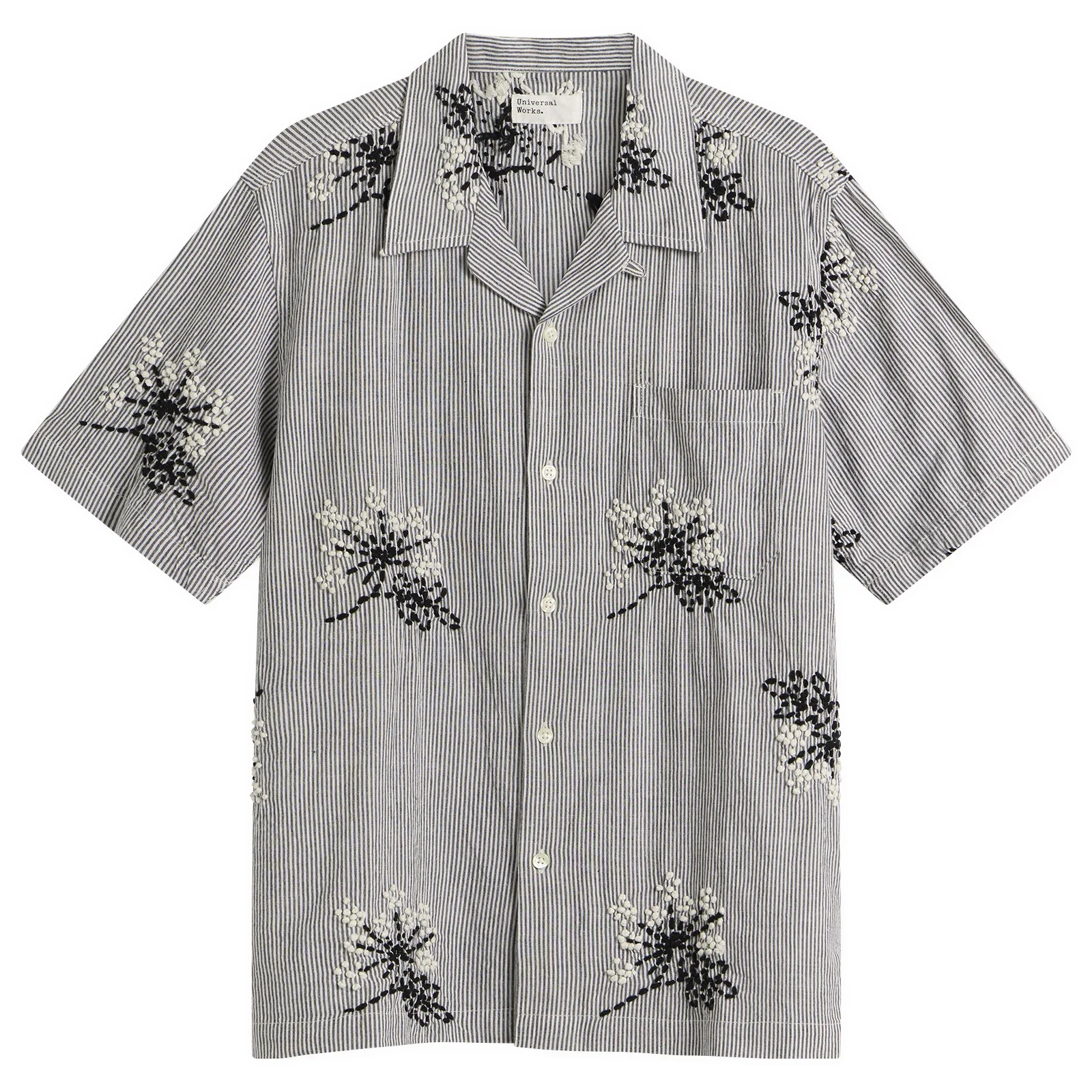 Universal Works Hand Embroidered Stripe Road Shirt