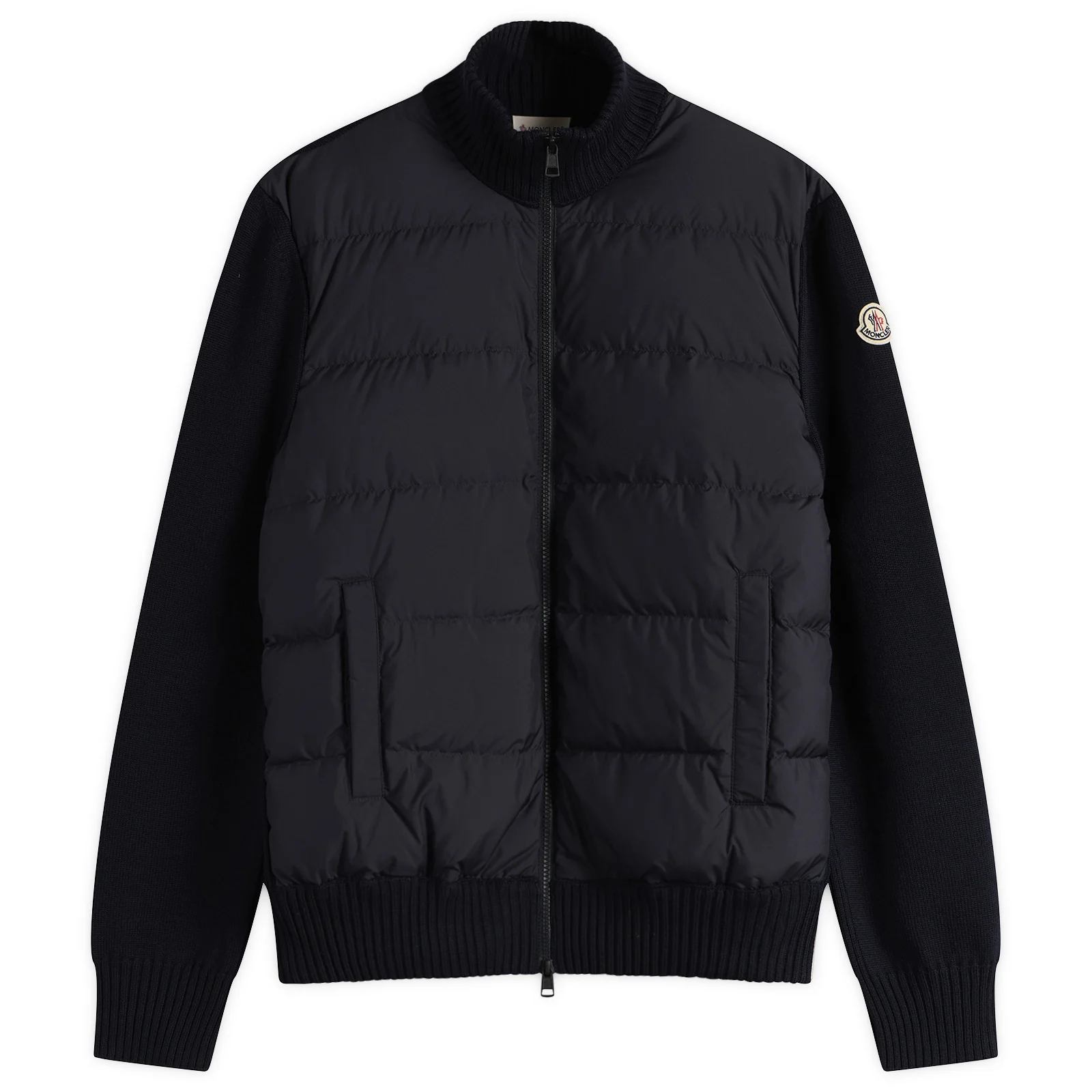Moncler Hybrid Padded Front Wool Zip Jacket
