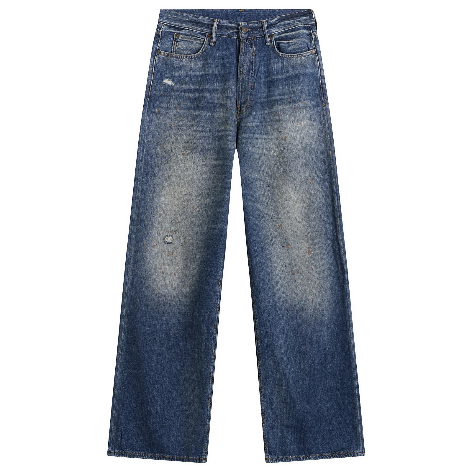 Acne Studios 1981 Mid Blue Trafalgar Wash Wide Leg Jeans