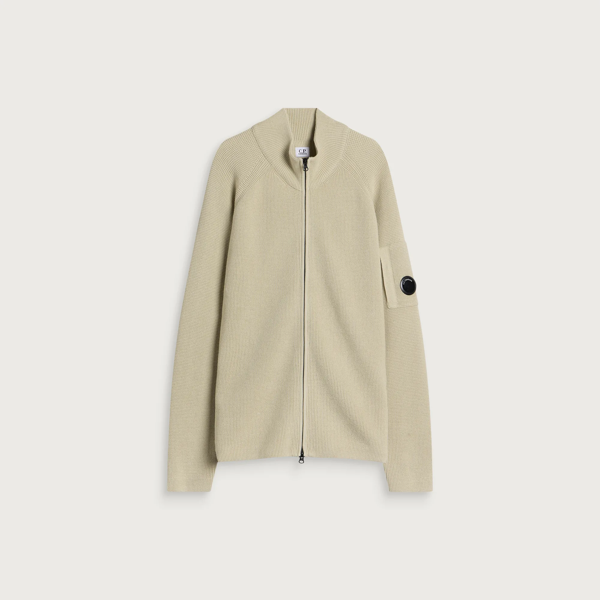 C.P. Company Waffle Knit Lens Zip Cardigan