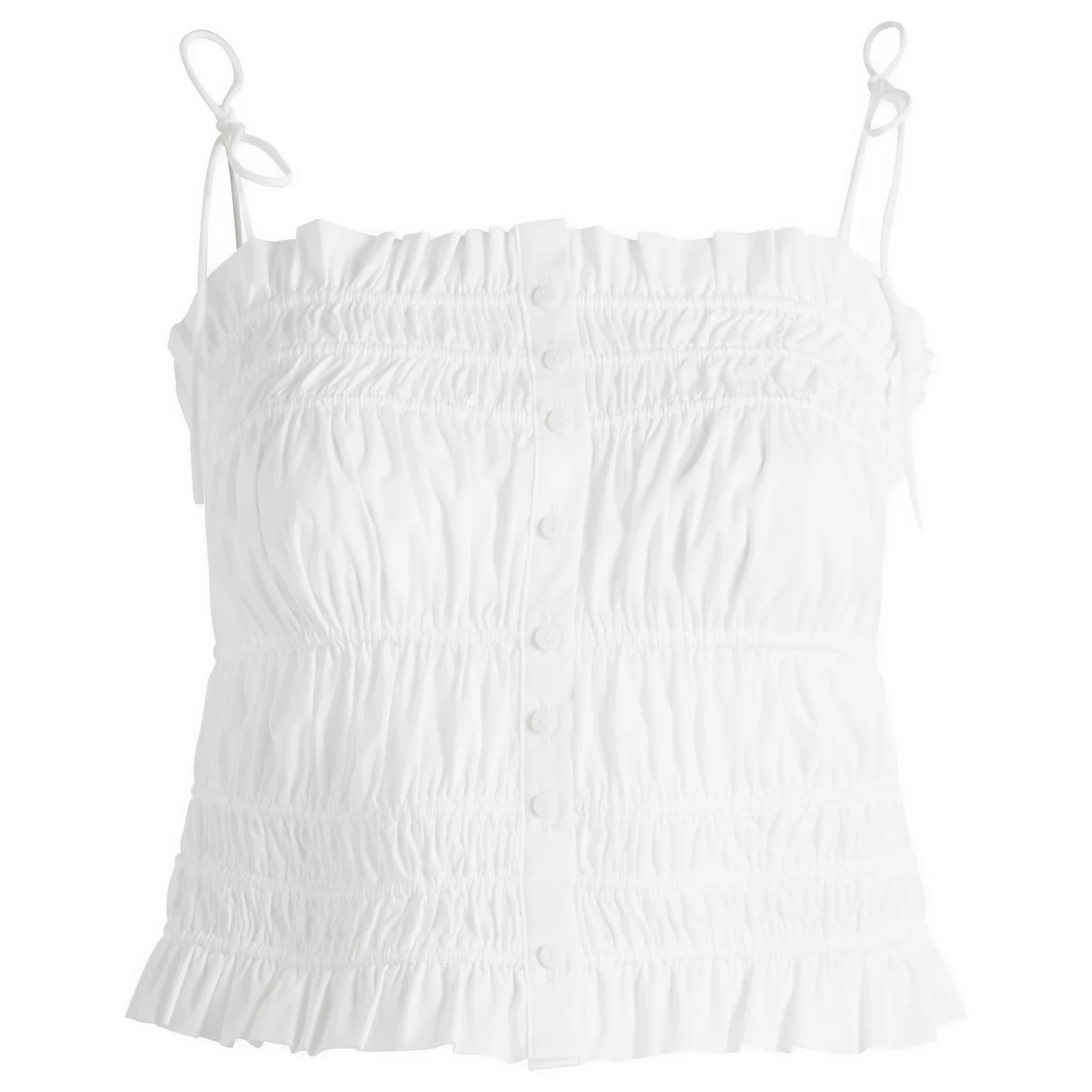 Skims Garment Washed Poplin Ruffle Cami