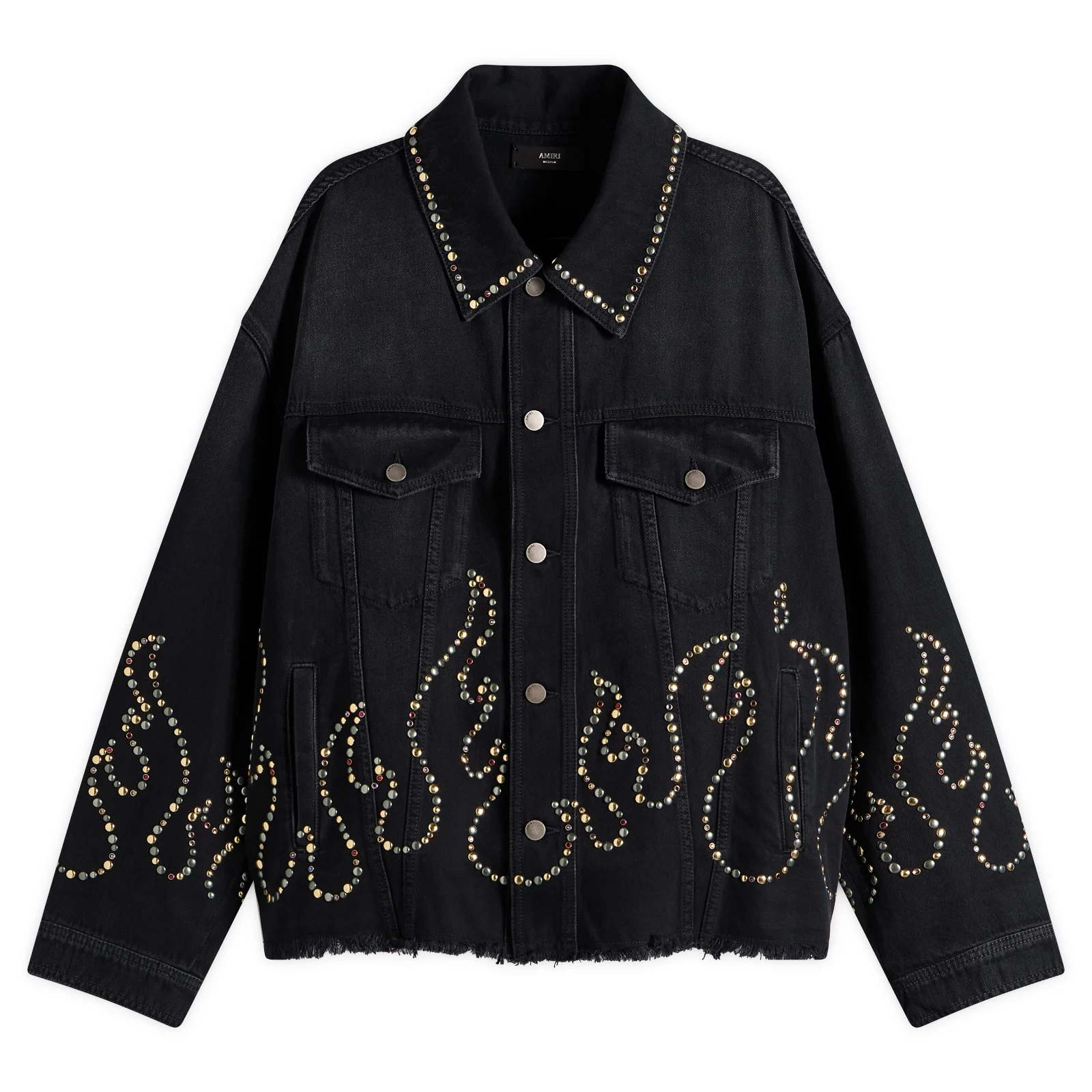 Amiri Studs Flames Studded Trucker Jacket