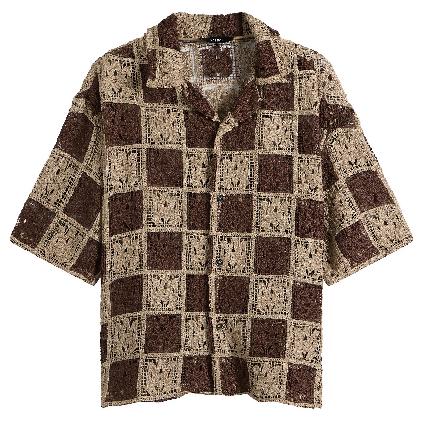 Amiri MA Check Lace Camp Shirt