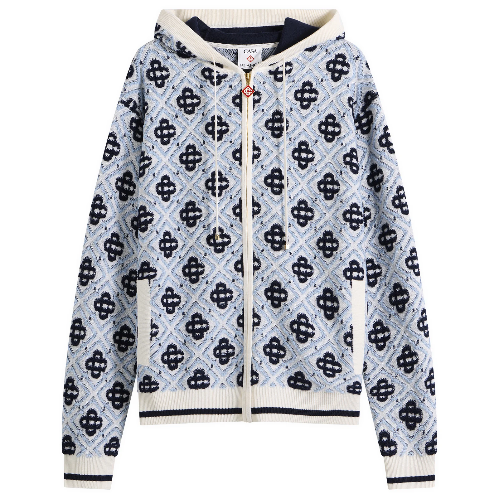 Casablanca Monogram Zip Up Hoodie