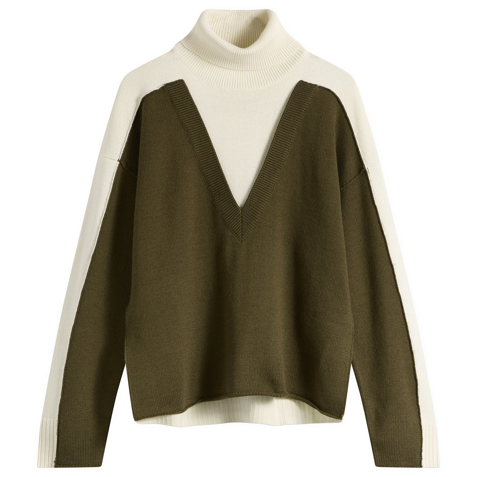 MM6 Maison Margiela V-Neck Knitted Double Layer Jumper