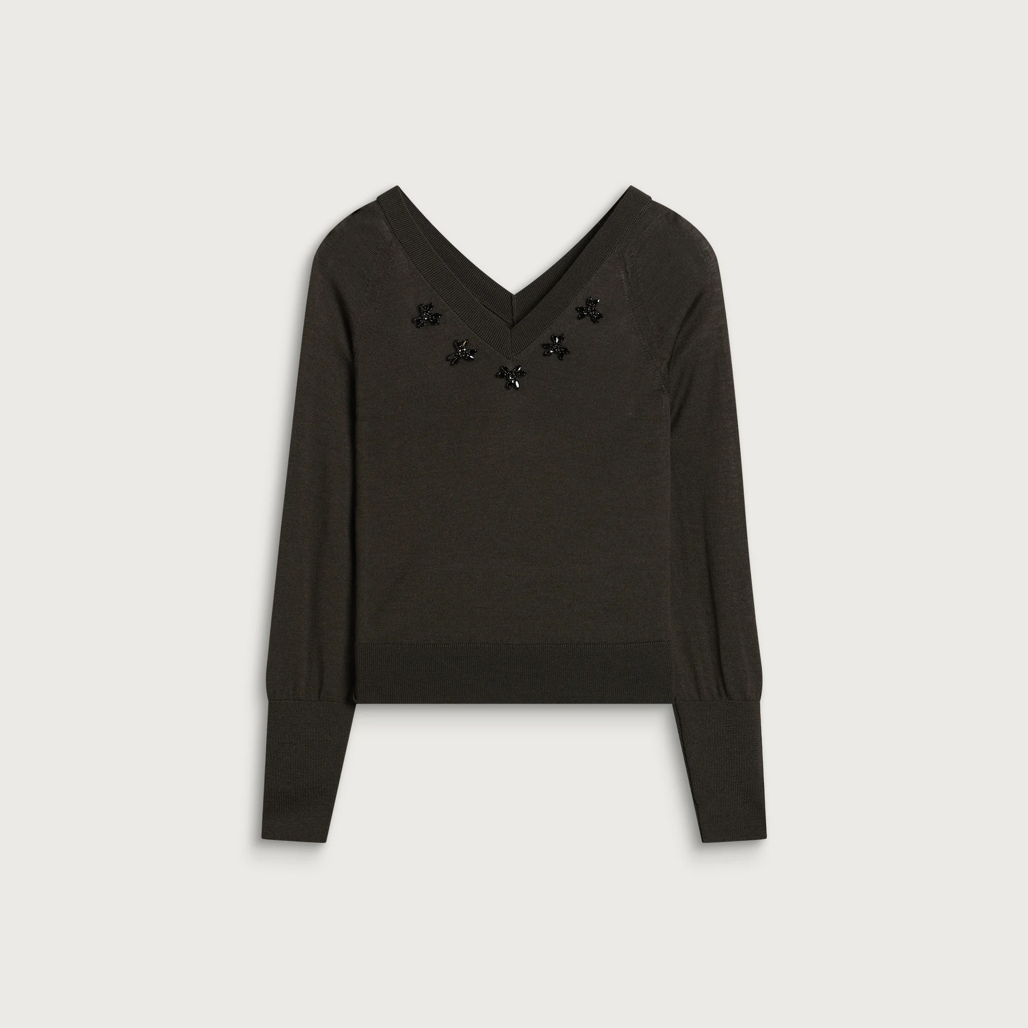 Simone Rocha Merino Silk Double V-Neck Jumper