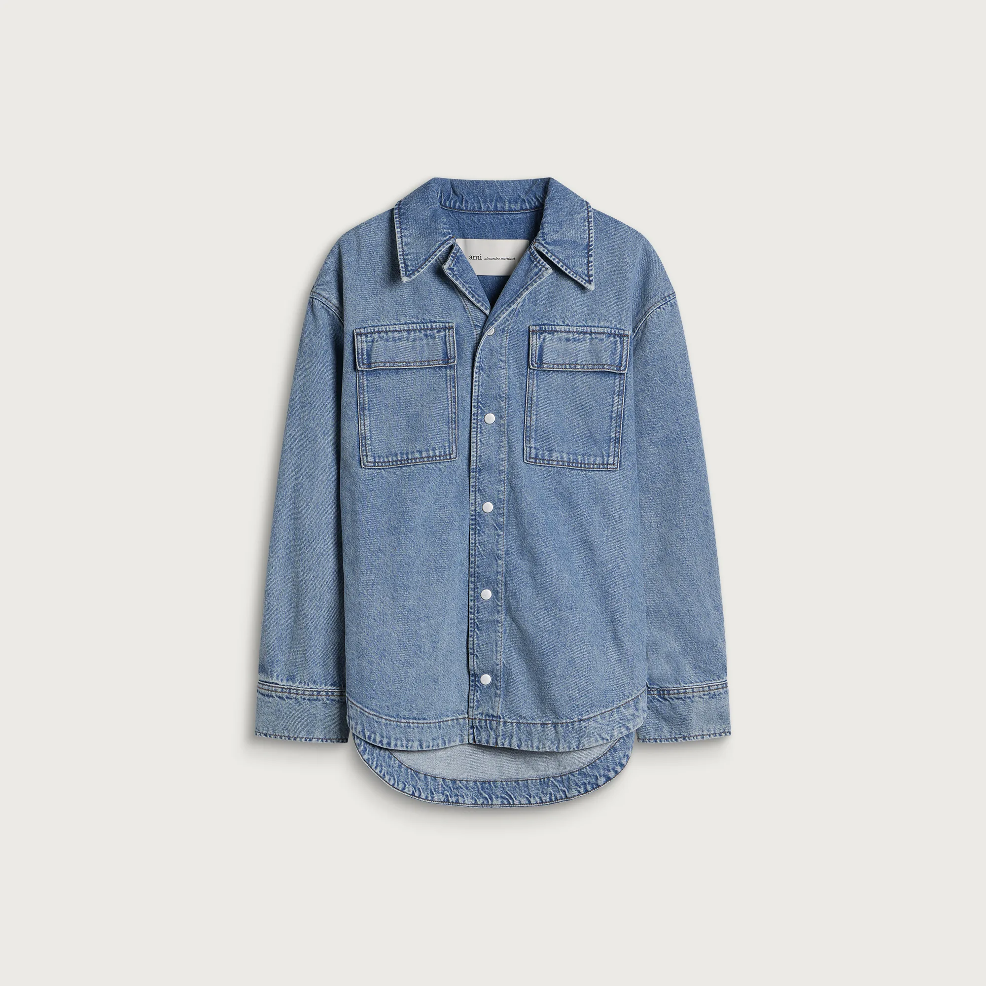 AMI Paris Used Indigo Denim Overshirt