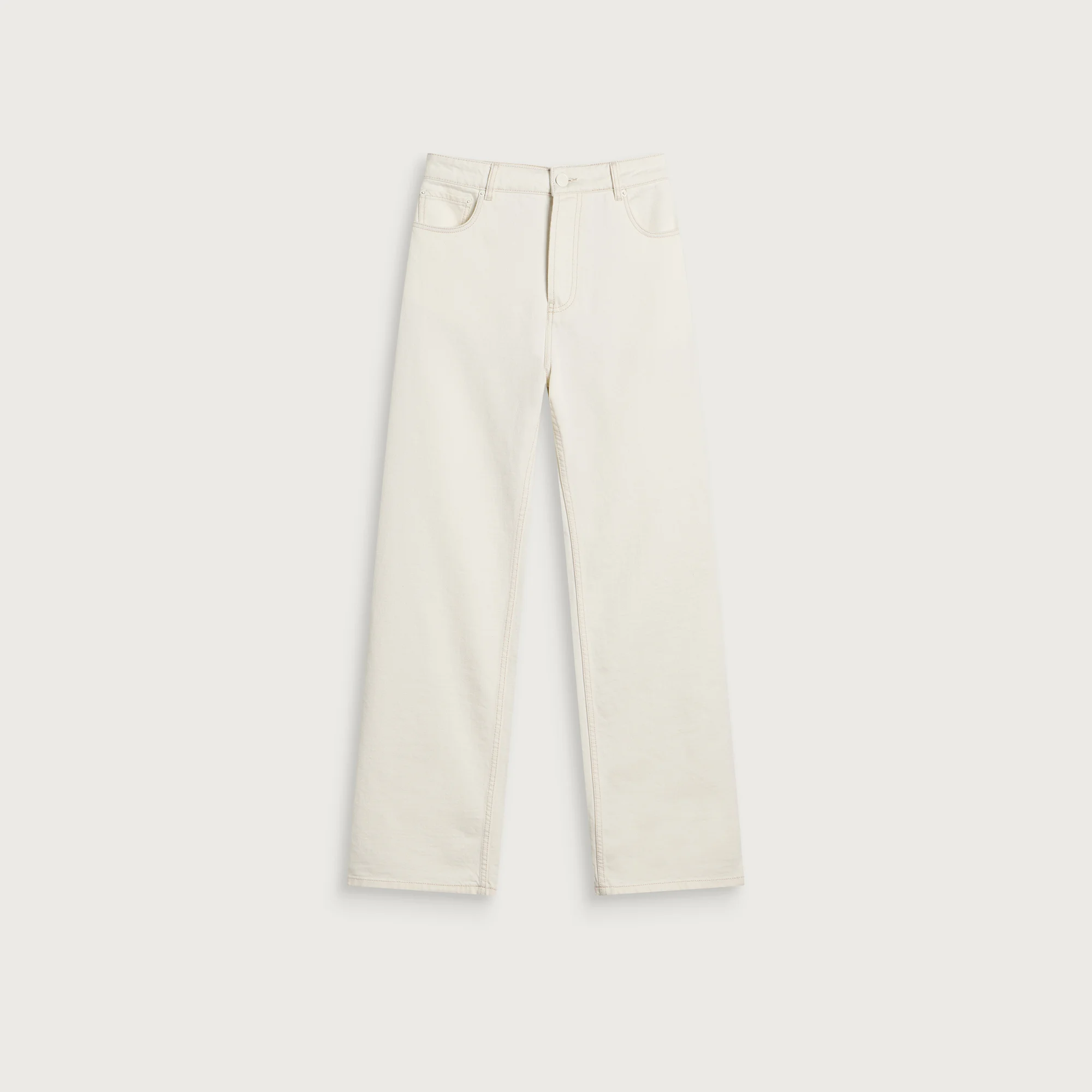 AMI Paris Off-White Cotton Twill Large Fit Jeans