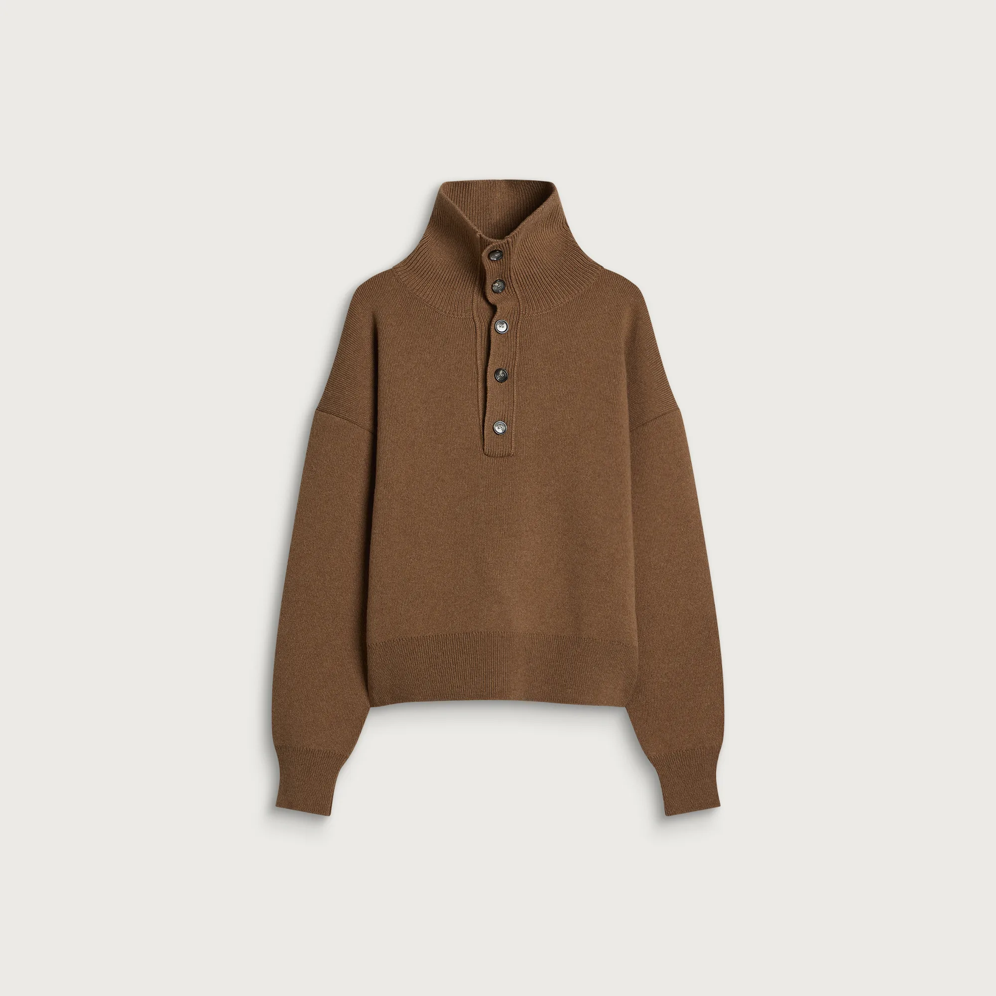 AMI Paris Compact Wool Buttoned Collar Jumper
