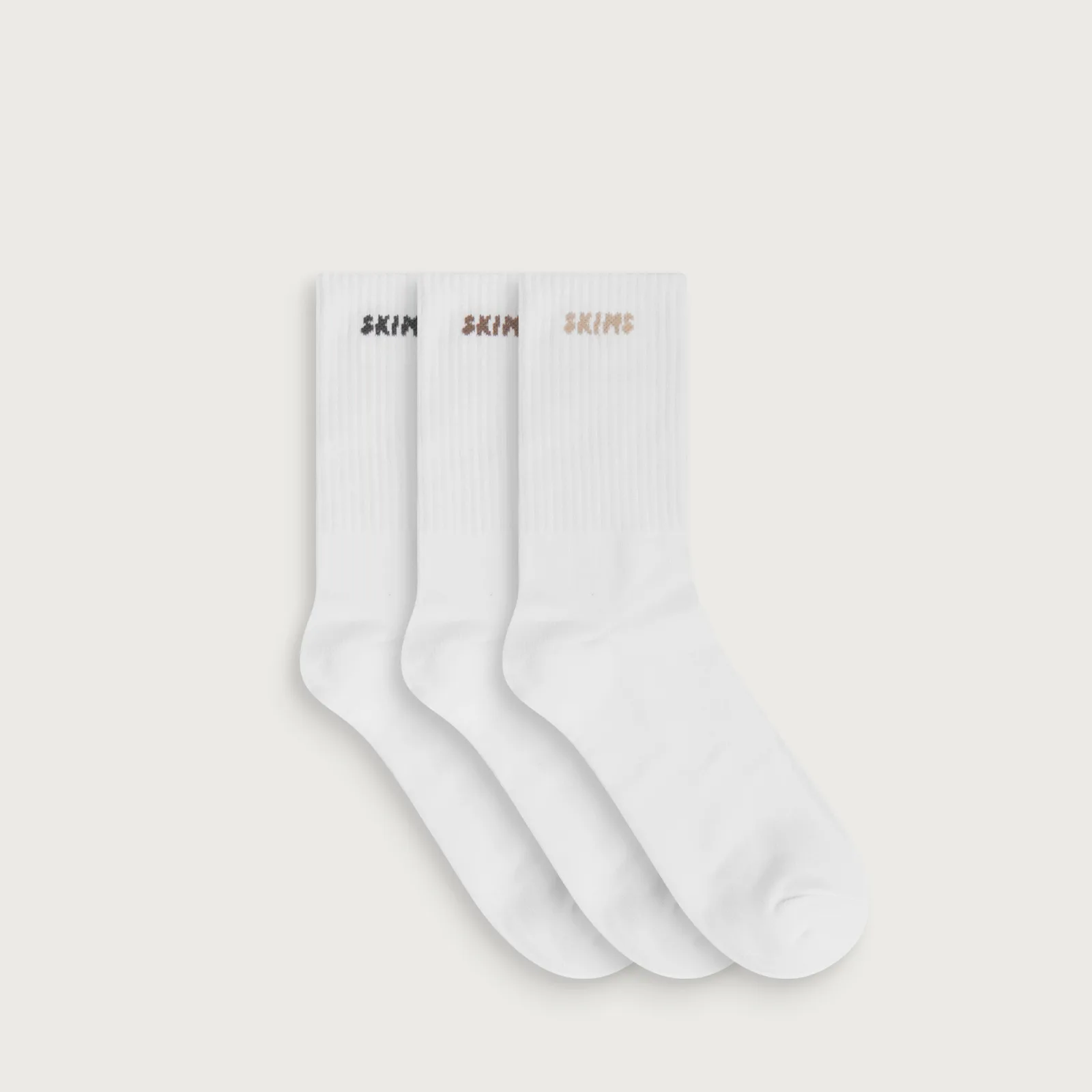 SKIMS Ribbed Crew Sock -  3-Pack