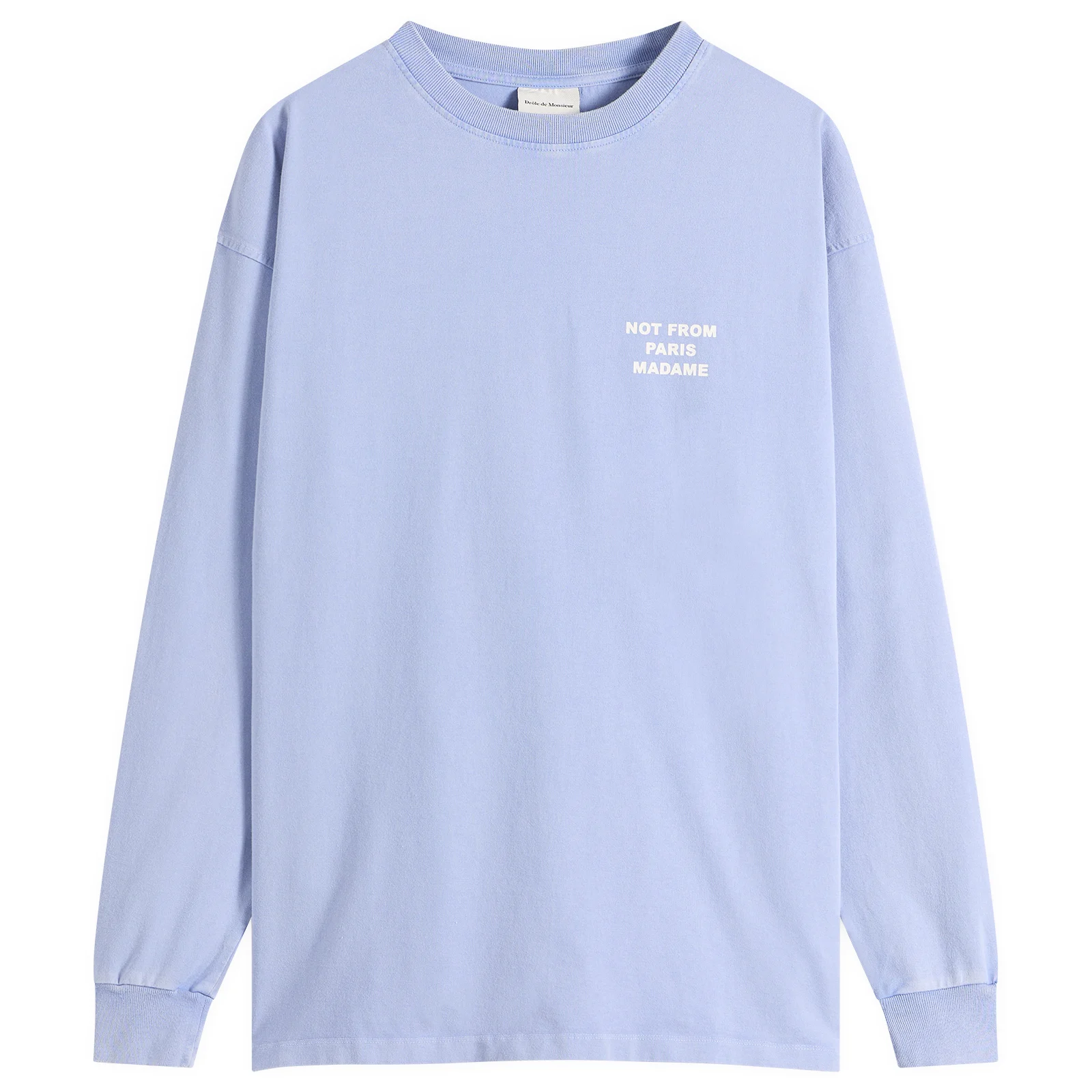Drôle de Monsieur Washed Long Sleeve Slogan T-shirt