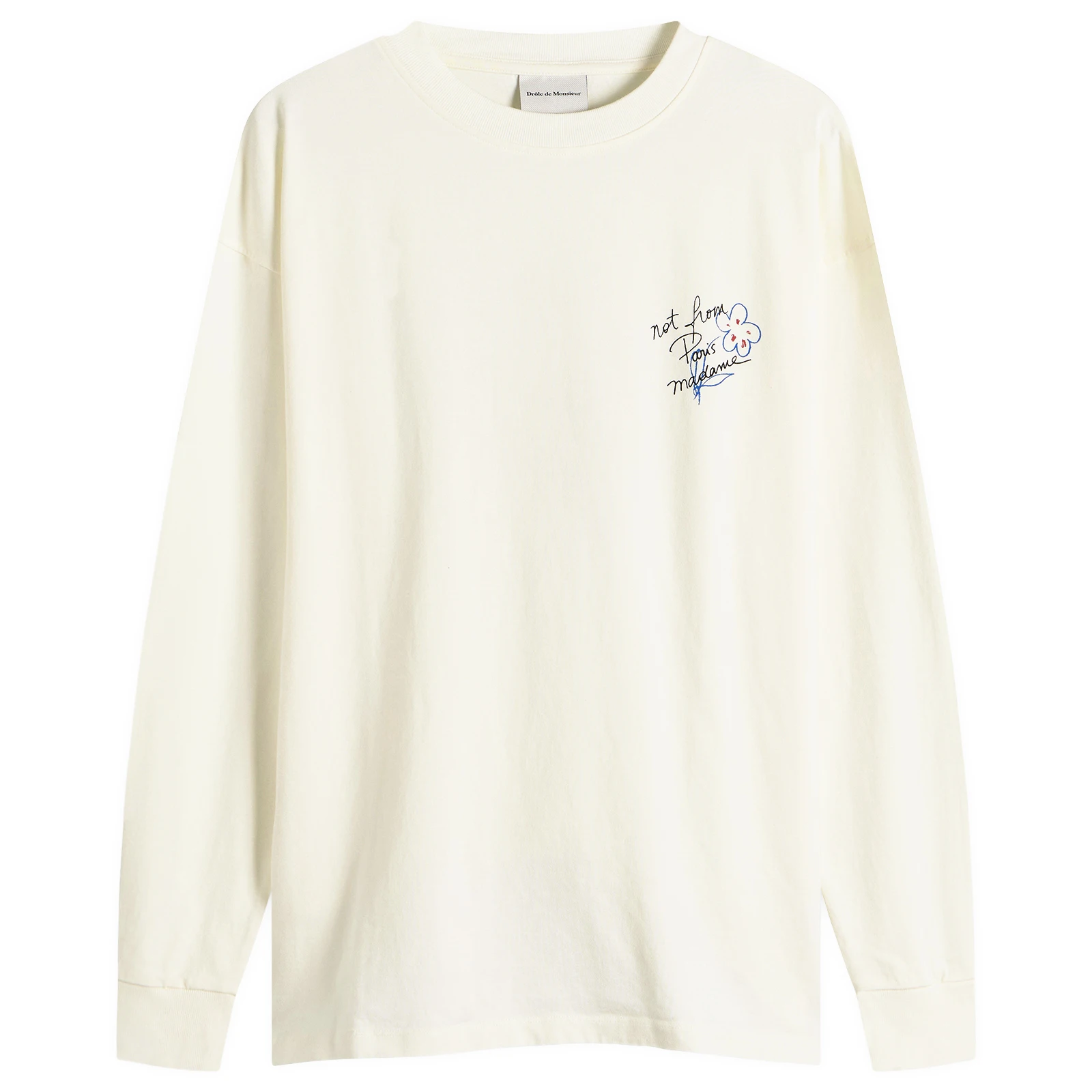 Drôle de Monsieur Esquisse Slogan Long Sleeve T-shirt