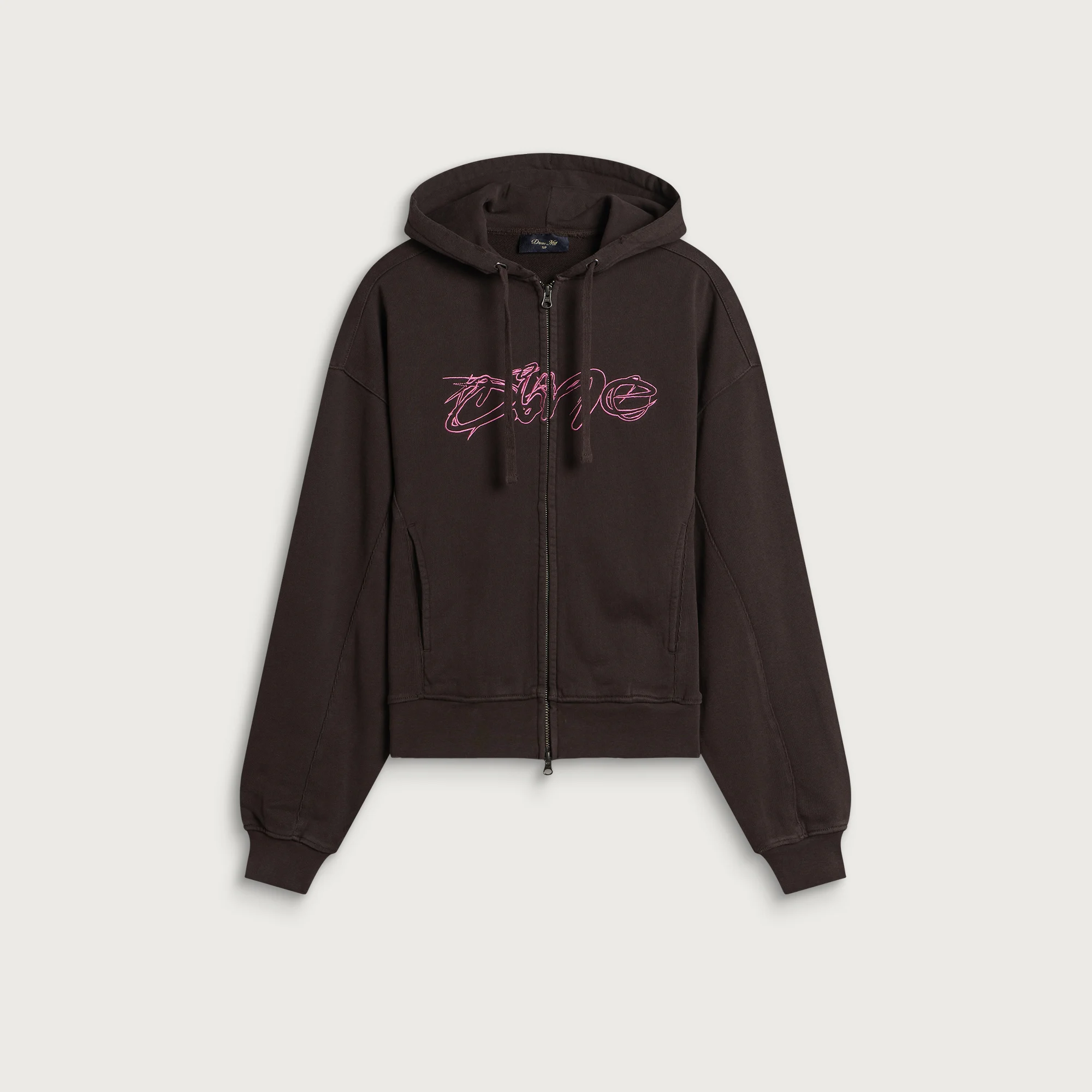 Dime Distressed Terry Zip Hoodie