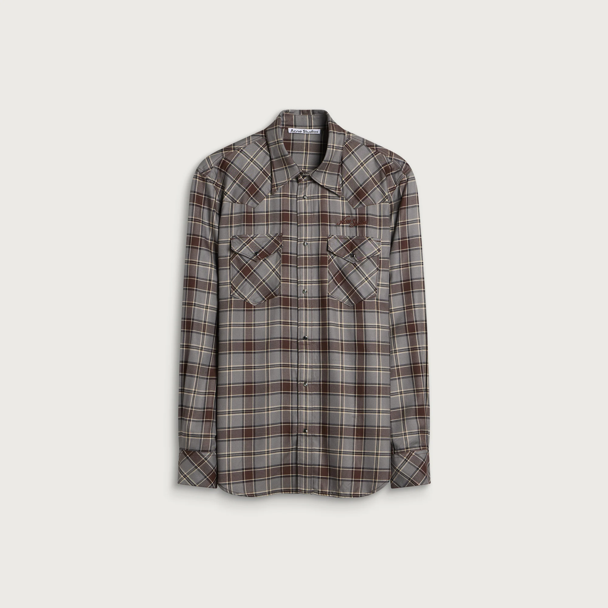 Acne Studios Surrow Check Flannel Long Sleeve Shirt