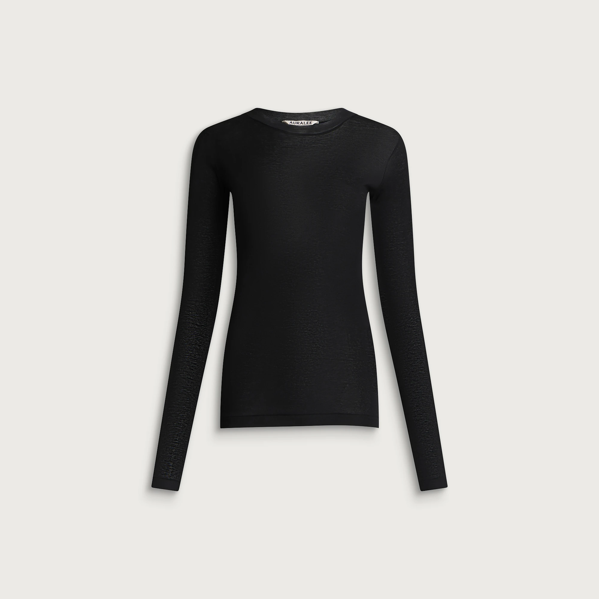 Auralee Sheer Rib Long Sleeve Top
