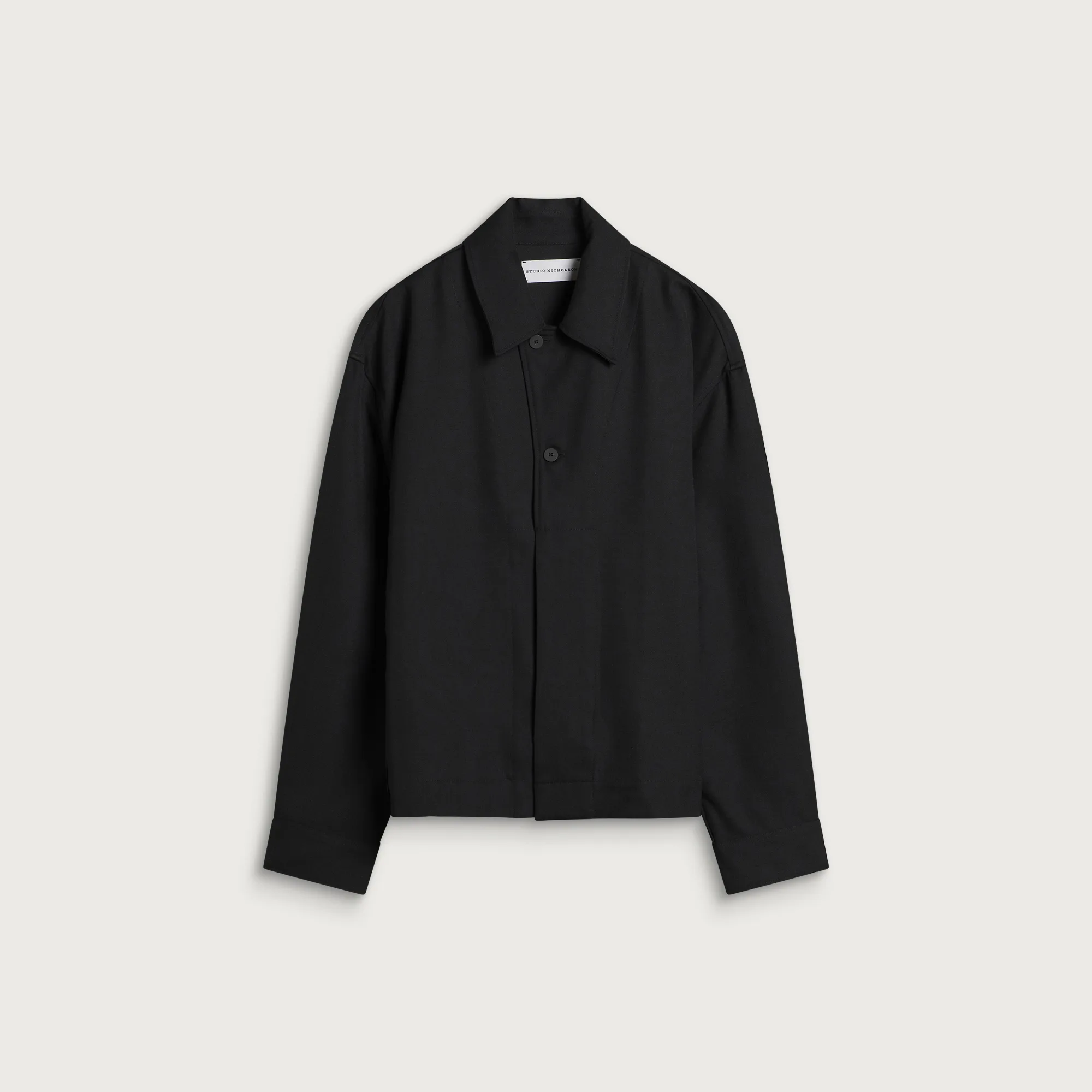 Studio Nicholson Rrick Tech Wool Open Collar Shirt