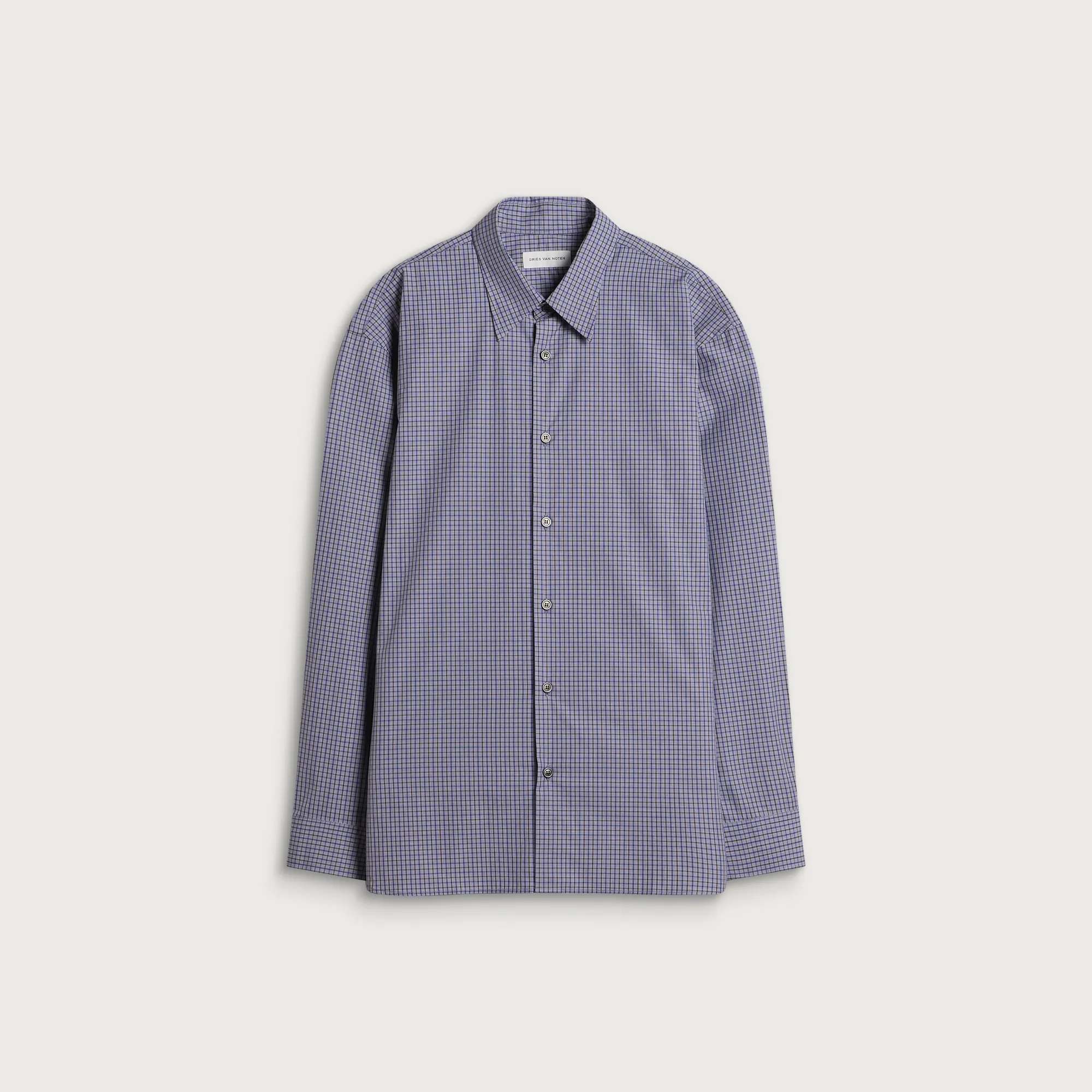 Dries Van Noten Croom Micro Check Cotton Shirt