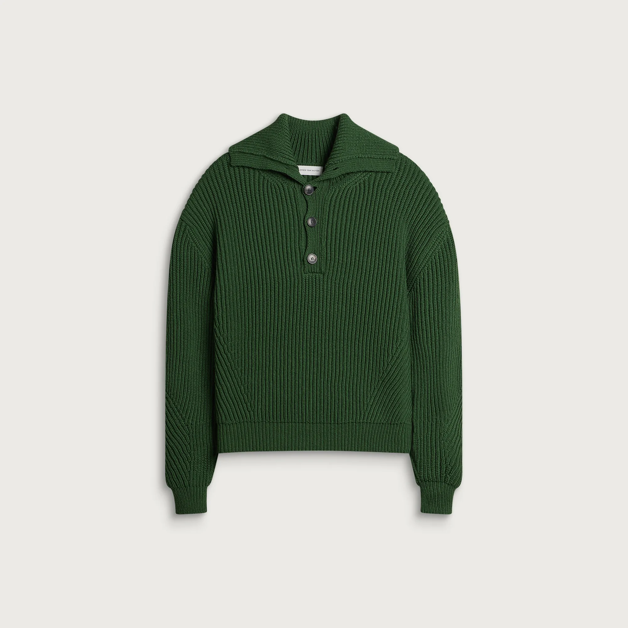 Dries Van Noten Mallawi Ribbed Polo Jumper