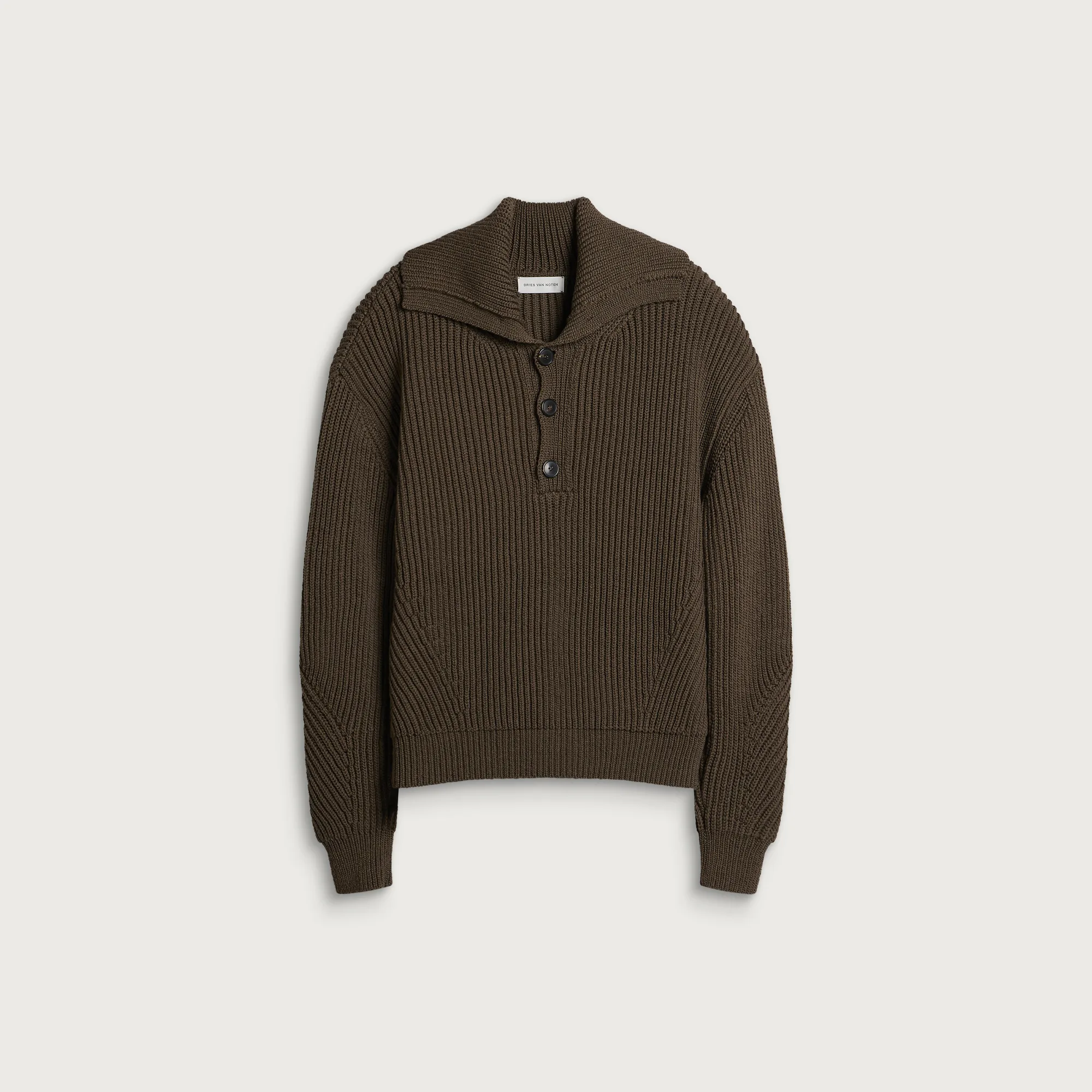 Dries Van Noten Mallawi Ribbed Polo Jumper