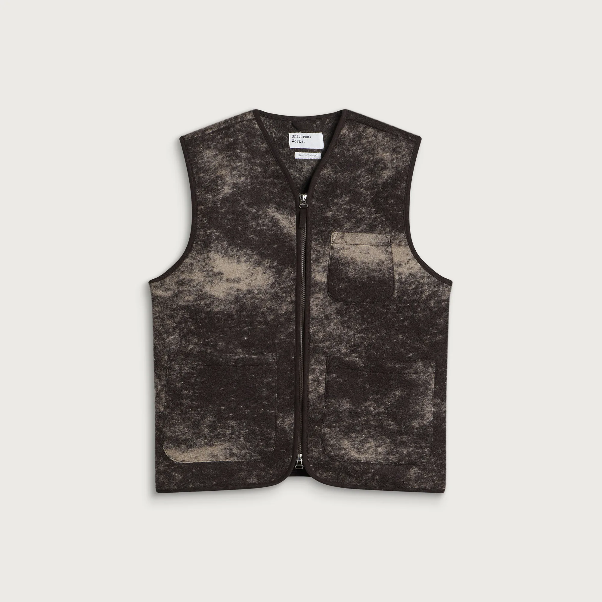Universal Works Cloud Camo Knit Zip Gilet
