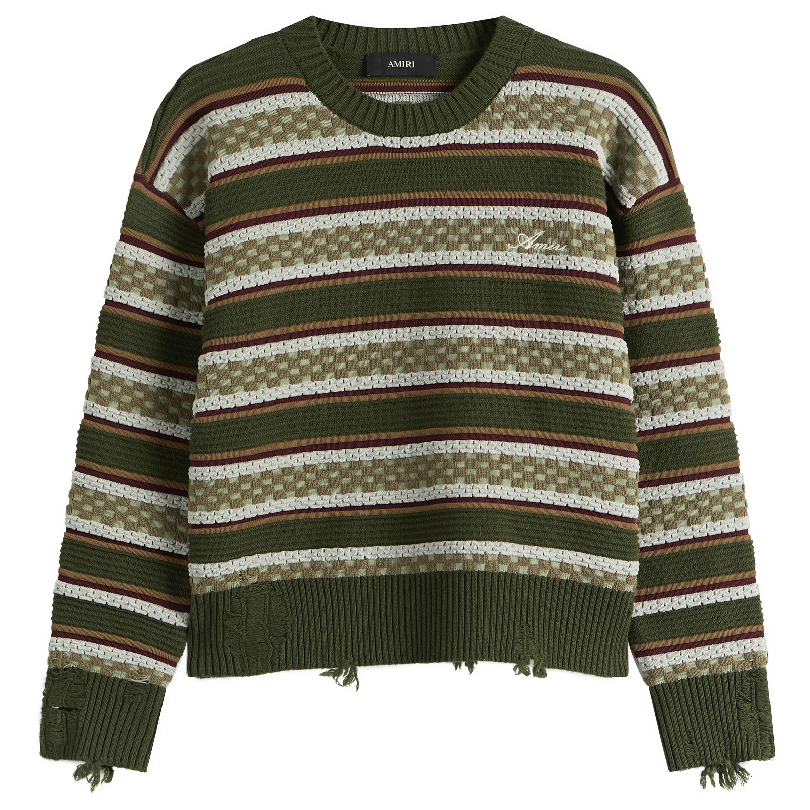 Amiri Western Logo Striped Sweater