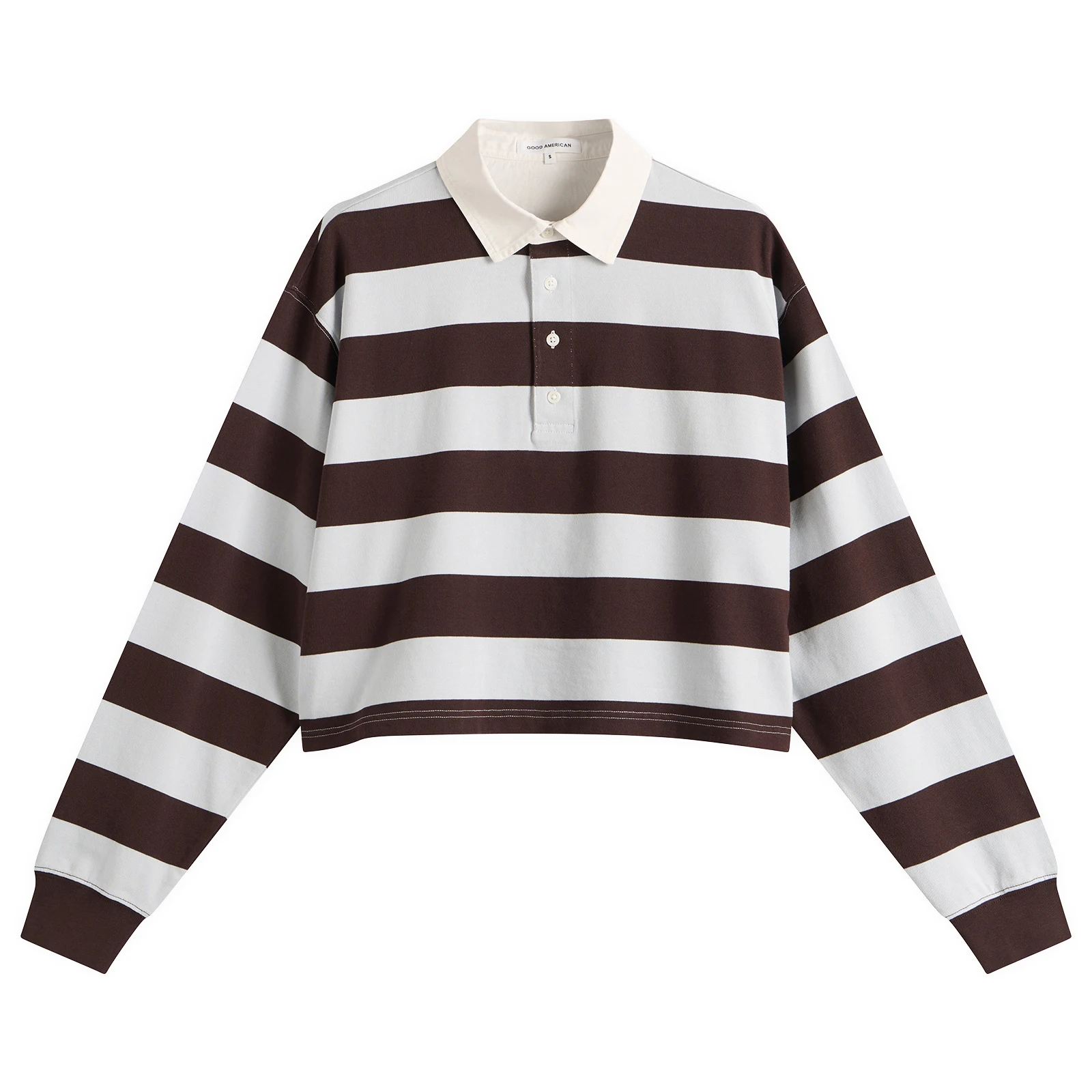 Good American Cropped Rugby Polo Top