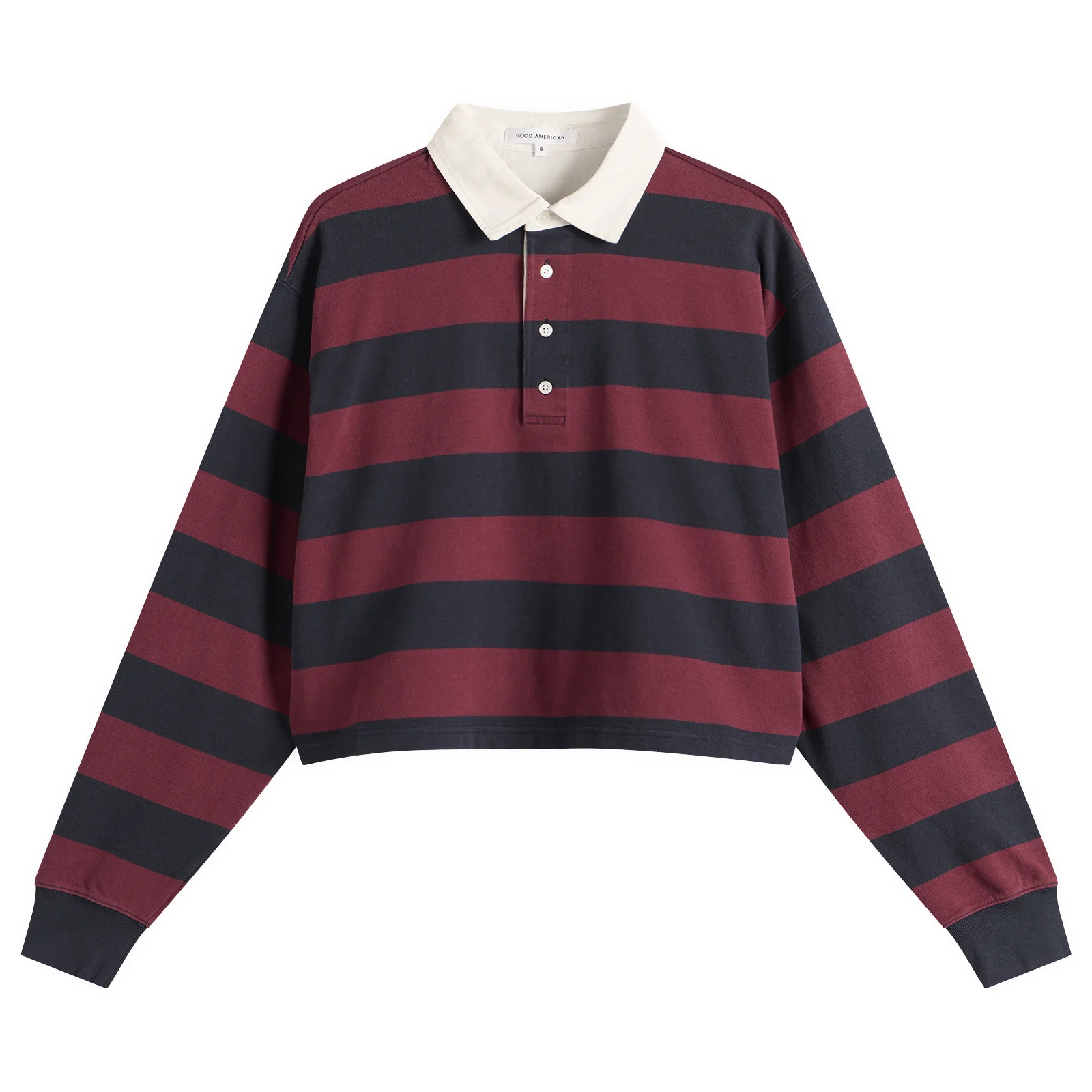 Good American Cropped Rugby Polo Top