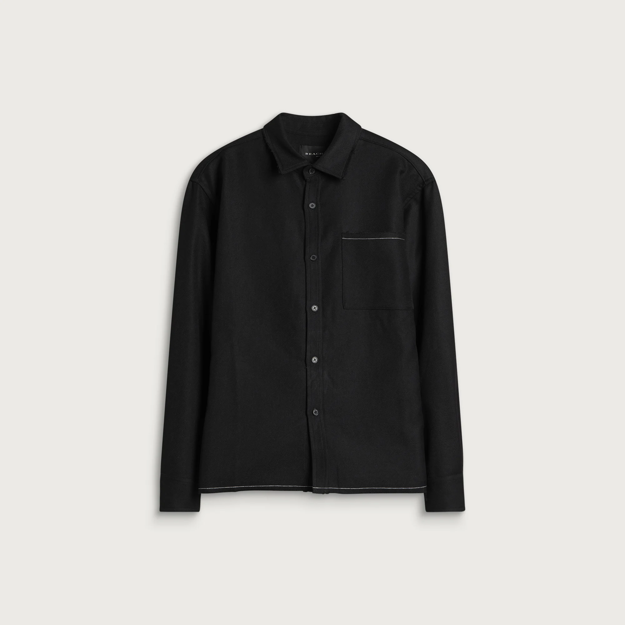 Beach Brains Hold Pocket Raw Edge Shirt
