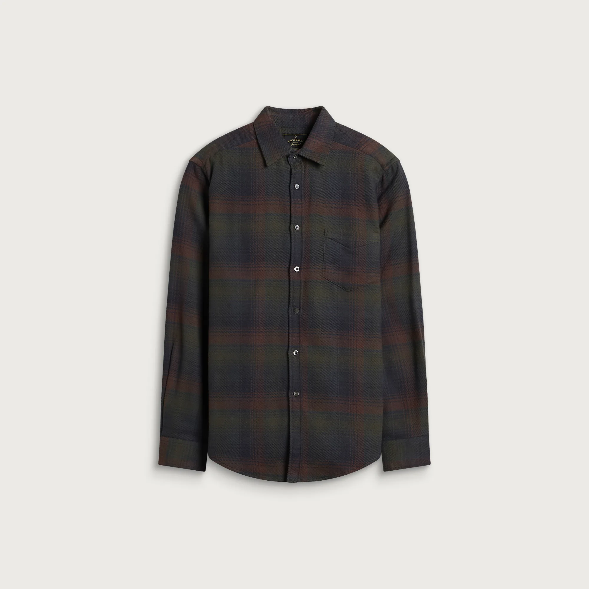 Portuguese Flannel Old Pine Ombre Check Flannel Shirt