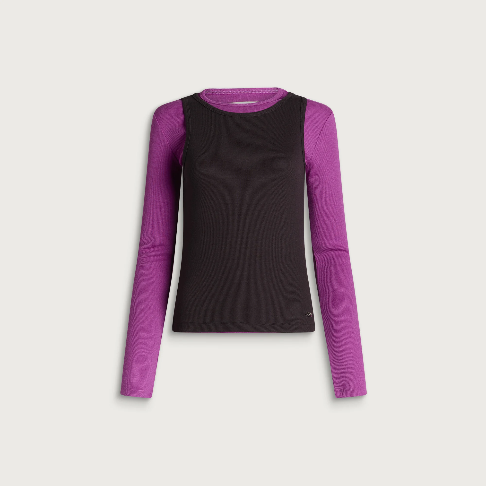 Damson Madder Manon Layered Long Sleeve Top
