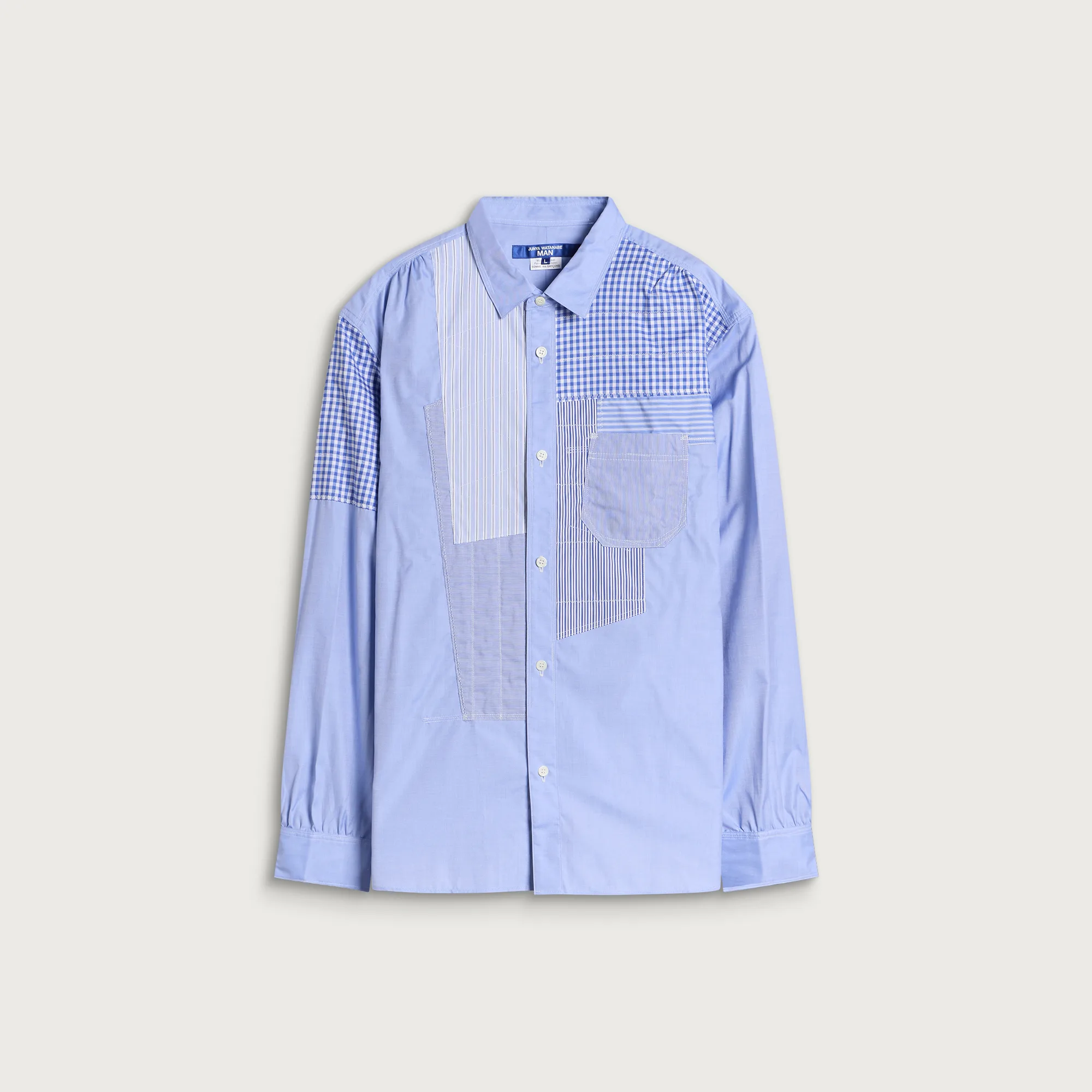 Junya Watanabe MAN Patchwork Cotton Twill Check and Stripe S