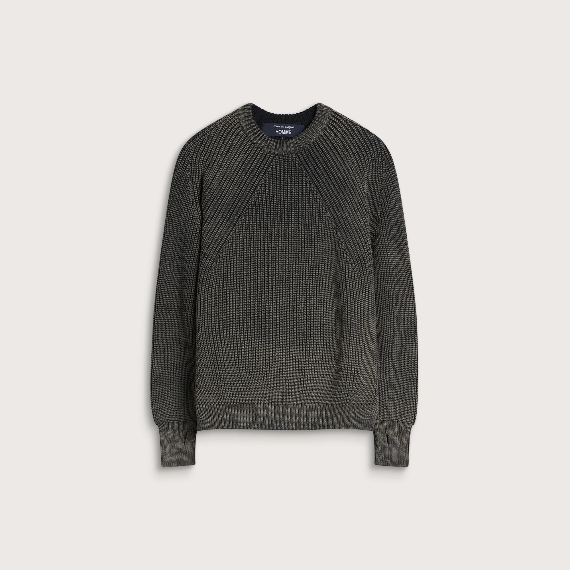 Comme des Garçons Homme Bleach Treated Ribbed Jumper