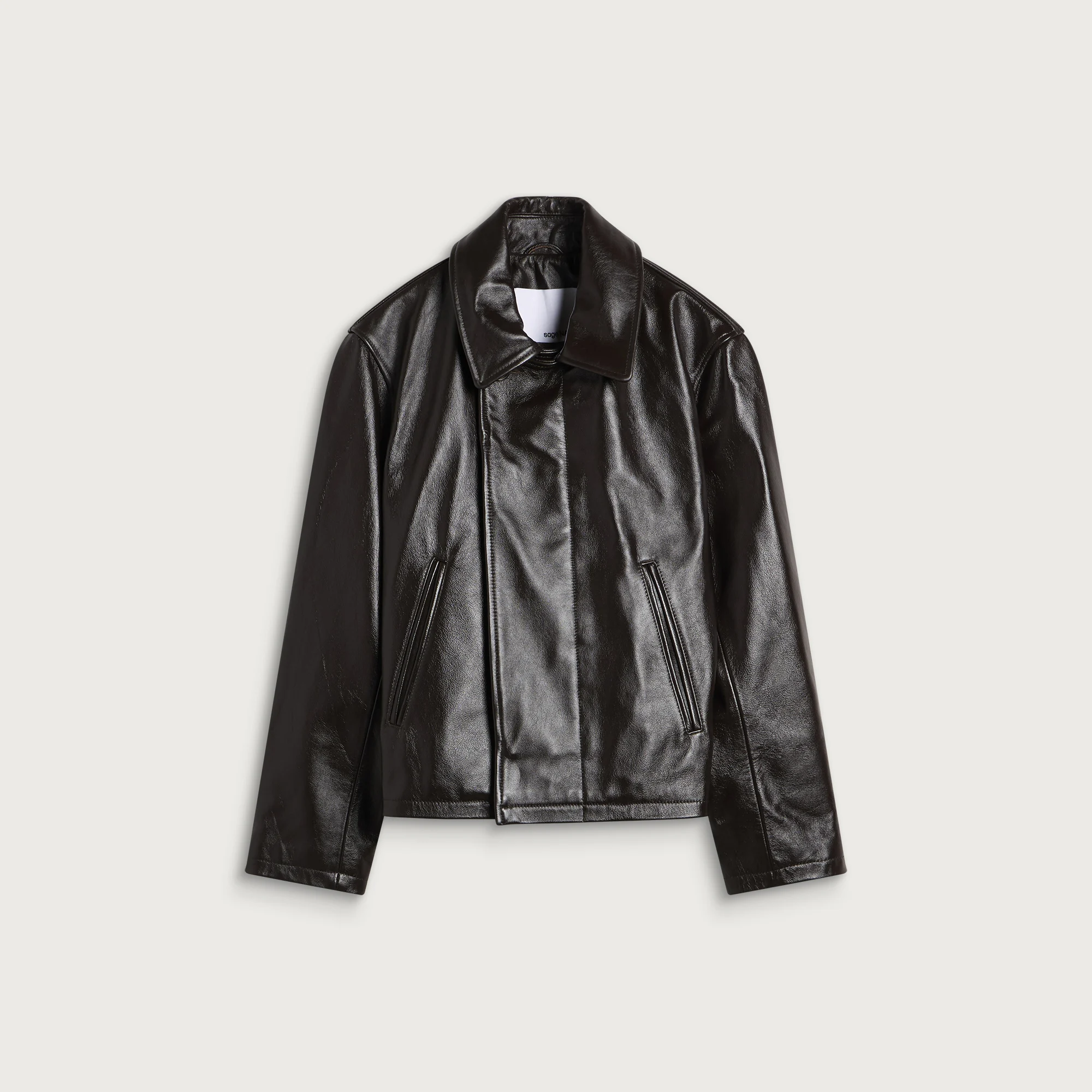 Sage Nation Fold Leather Blouson