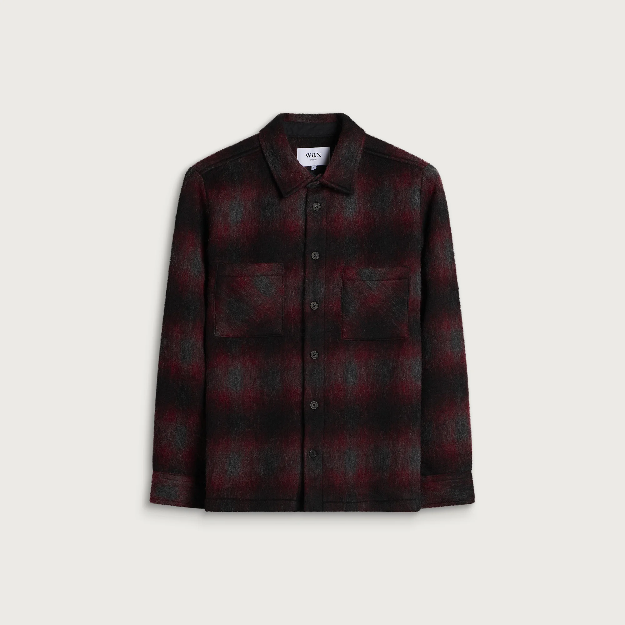 Wax London Whiting Wool Blend Elm Check Overshirt